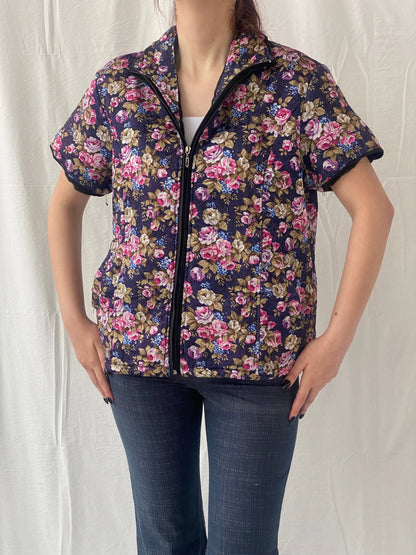 Vintage Quilted Piaona Disha Bolero Kimono Ethnic Floral Multicolor Jacket - L - Balagan Vintage Jacket 90s, Ayah, Coats&Jackets, jacket, vintage