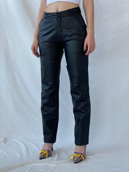 Vintage Raberg The Leather Generation Black Genuine Leather Bikers Pants - M - Balagan Vintage Pants Ayah, genuine leather, leather, pants, women pants