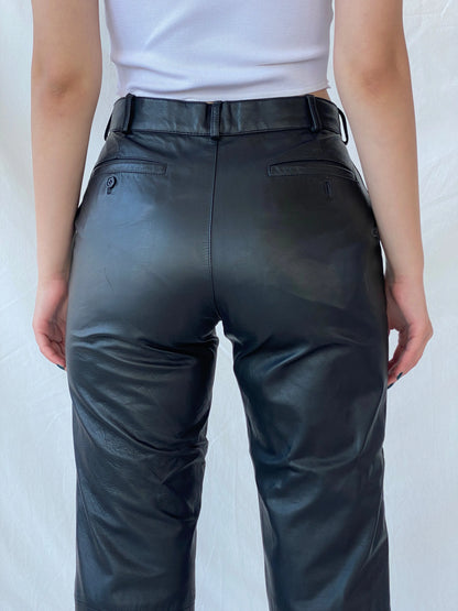 Vintage Raberg The Leather Generation Black Genuine Leather Bikers Pants - M - Balagan Vintage Pants Ayah, genuine leather, leather, pants, women pants