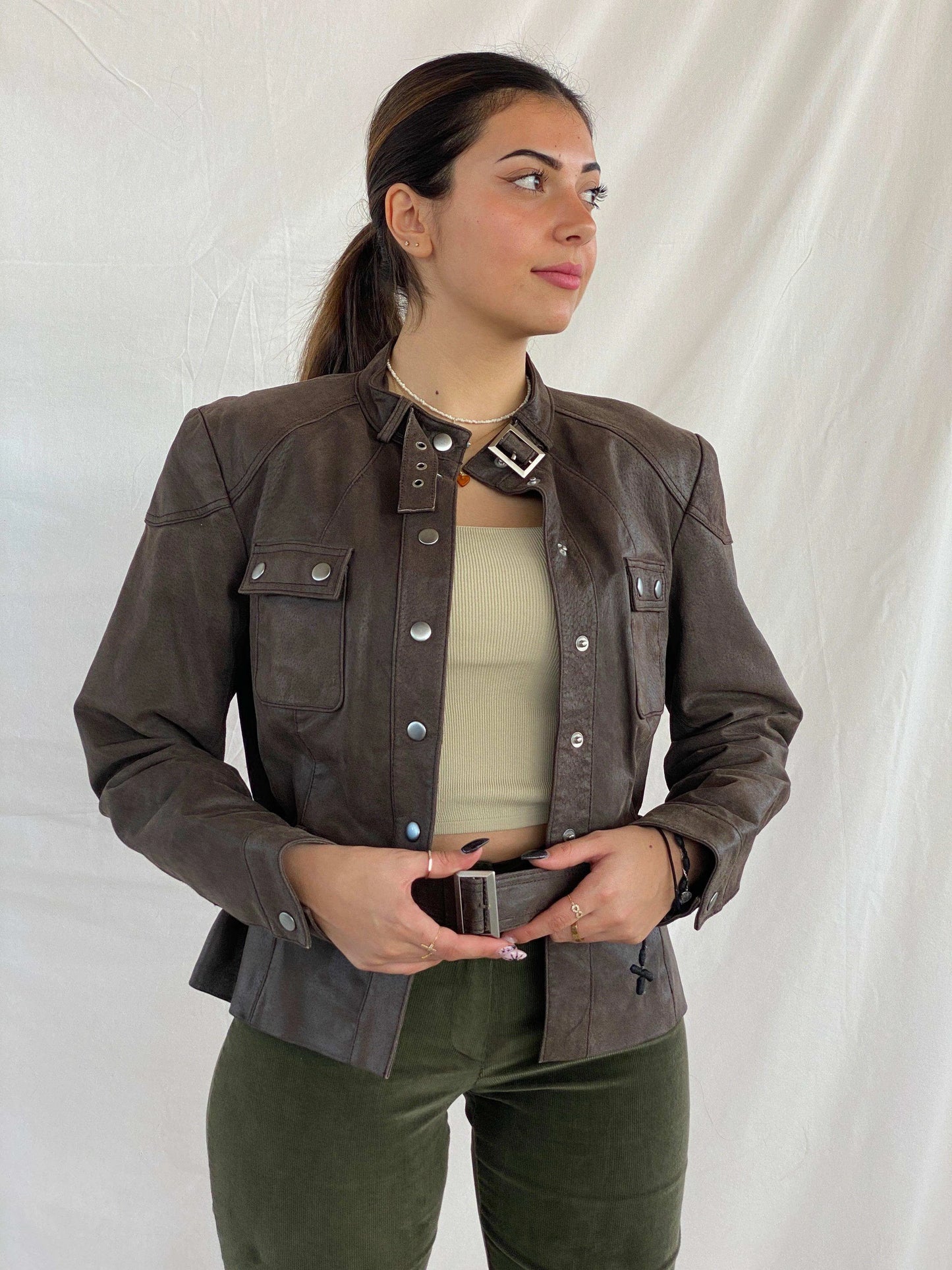 Vintage Rebel By Rino&Pelle Genuine Leather Jacket - Balagan Vintage Leather Jacket 90s, brown leather, genuine leather, genuine leather jacket, Juana