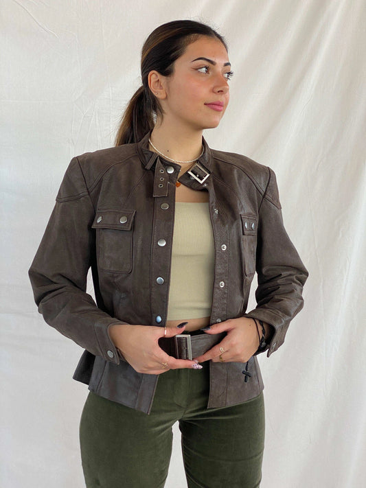 Vintage Rebel By Rino&Pelle Genuine Leather Jacket - Balagan Vintage Leather Jacket 90s, brown leather, genuine leather, genuine leather jacket, Juana