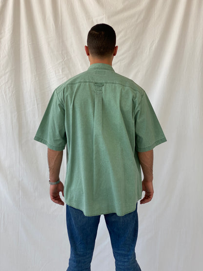 Vintage REDHEAD Men’s Green Short Sleeve Cotton Shirt - 2XL - Balagan Vintage Half Sleeve Shirt 90s, half sleeve shirt, mens shirt, printed shirt, Ramez, silk