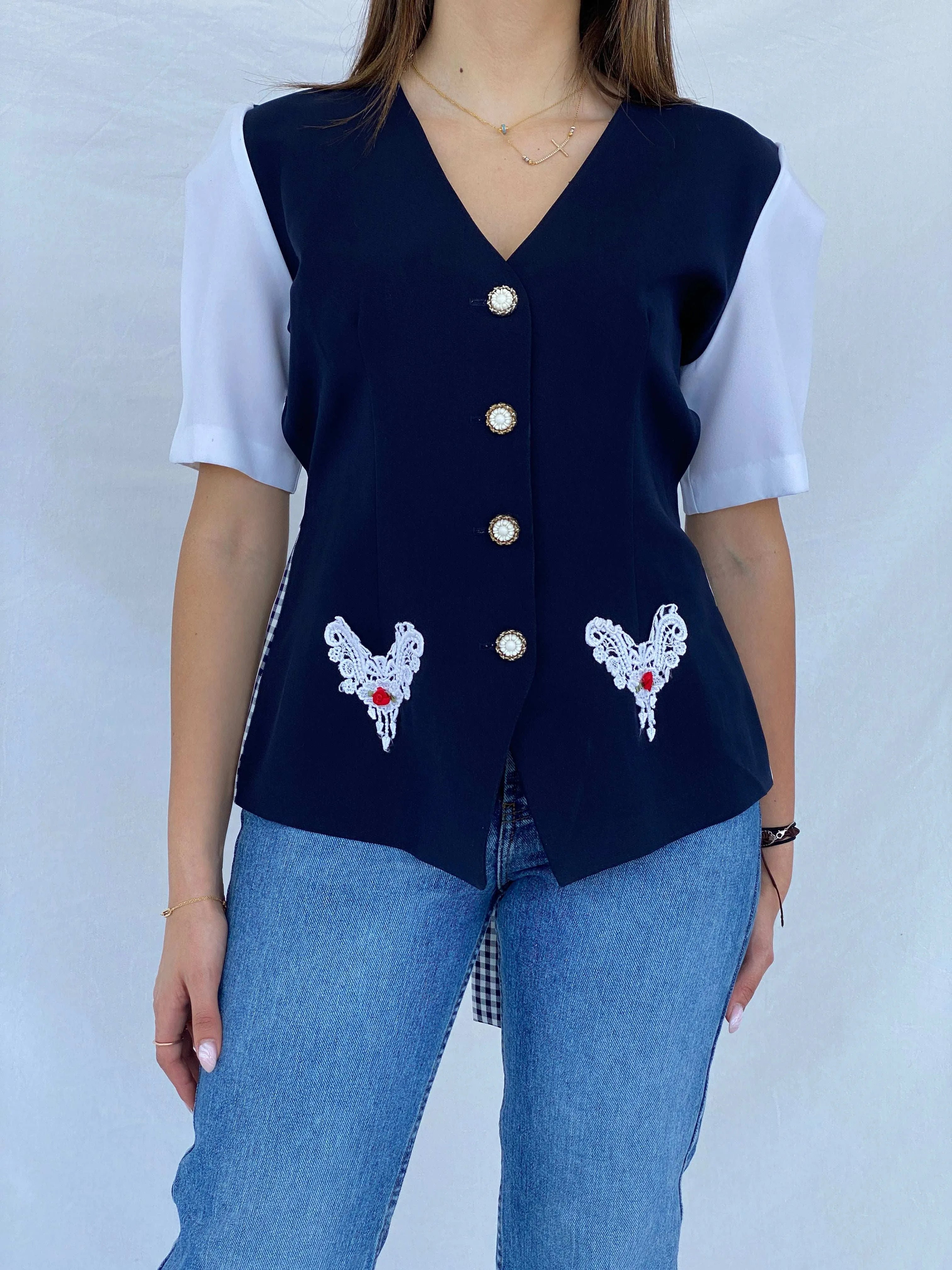 Vintage Reina Blazer Shirt - Size M - Balagan Vintage Half Sleeve Shirt 00s, 90s, half sleeve shirt, Juana, summer
