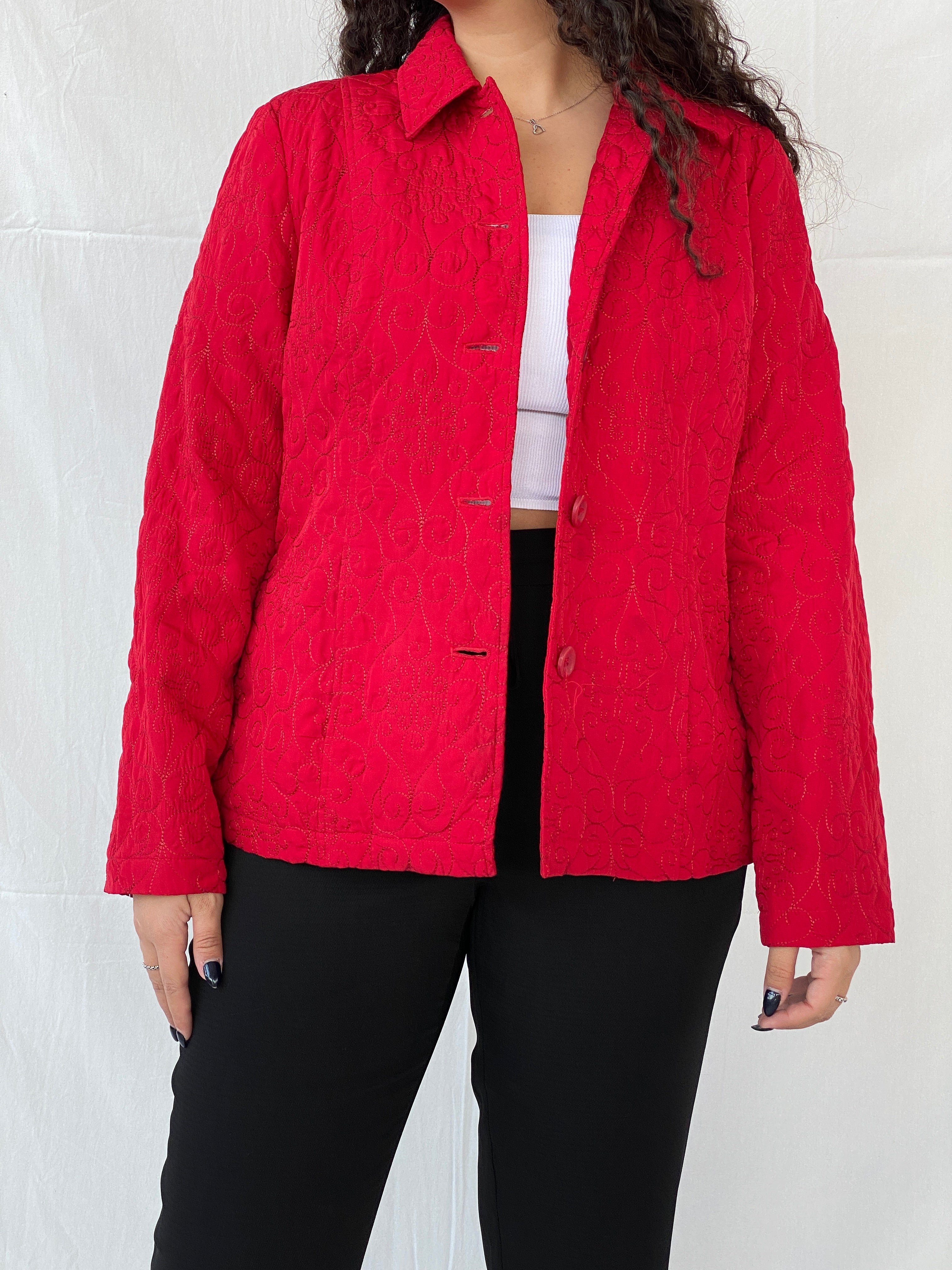 Vintage Requirements Hot Red Quilted Women’s Jacket - L - Balagan Vintage Jacket 00s, Dina, jacket, winter