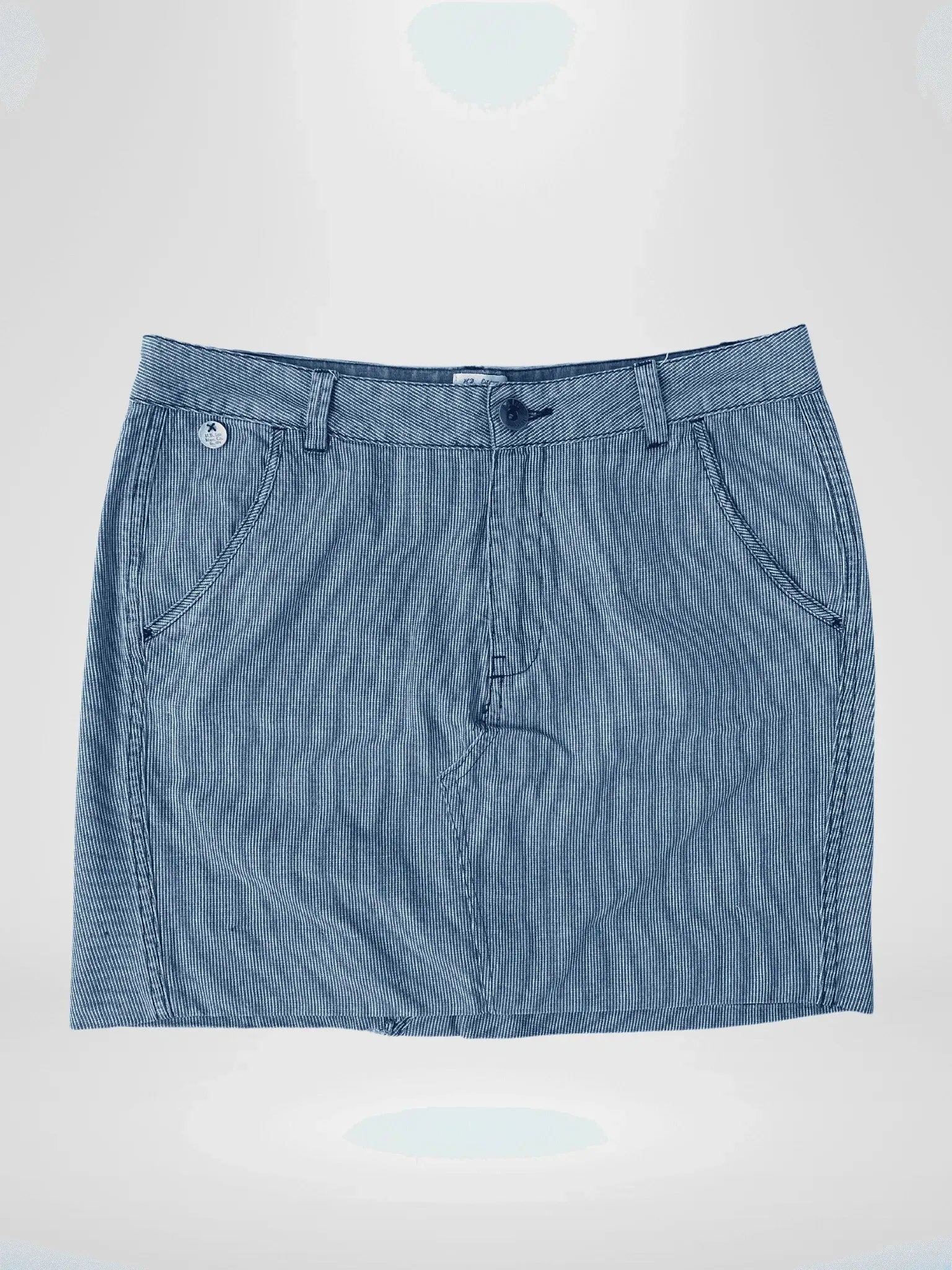 Vintage Reworked Lee Denim Striped Skirt - L - Balagan Vintage Denim Skirt 00s, denim, denim skirt, jeans, lee, shorts