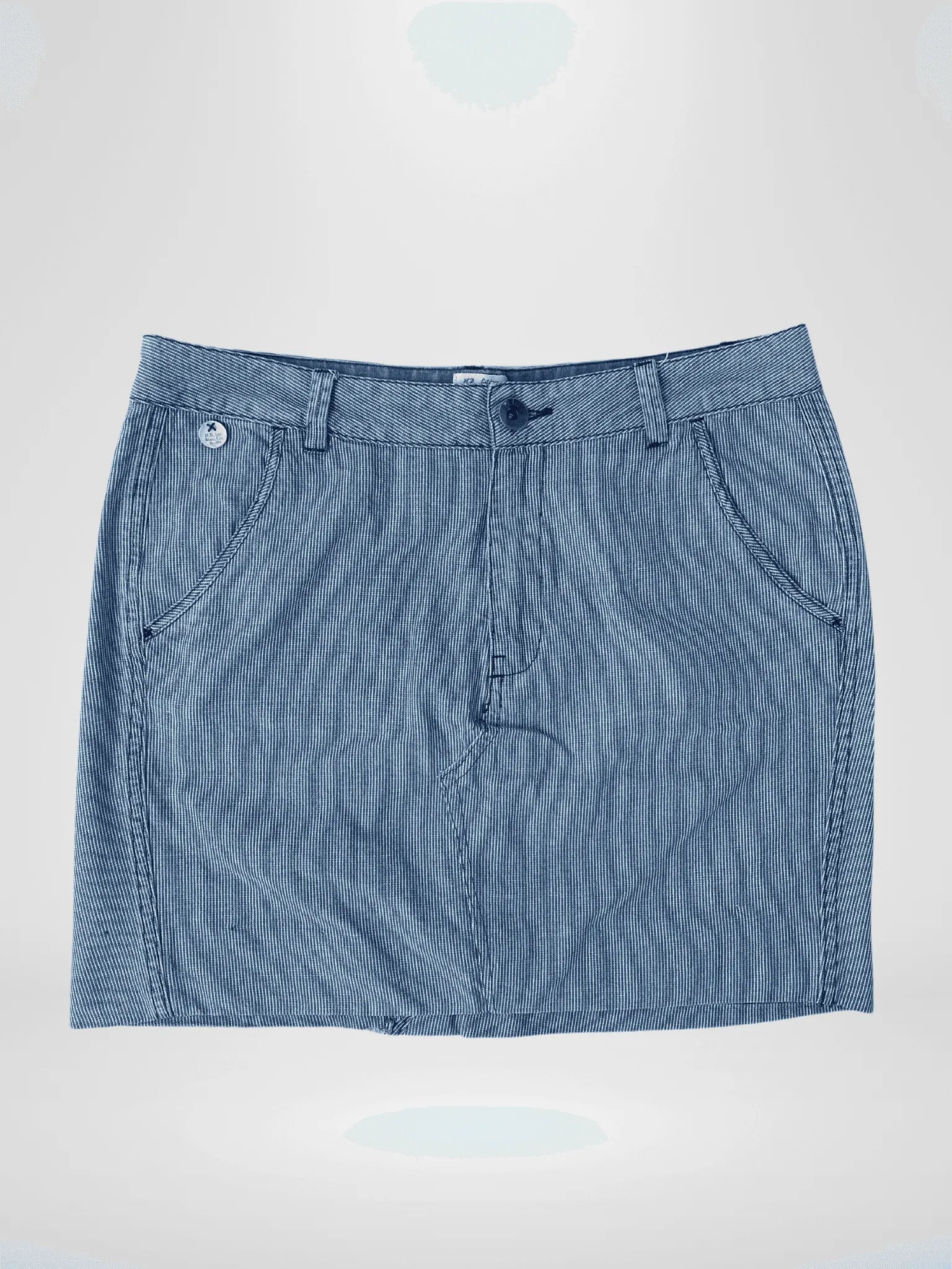 Vintage Reworked Lee Denim Striped Skirt - L - Balagan Vintage Denim Skirt 00s, denim, denim skirt, jeans, lee, shorts