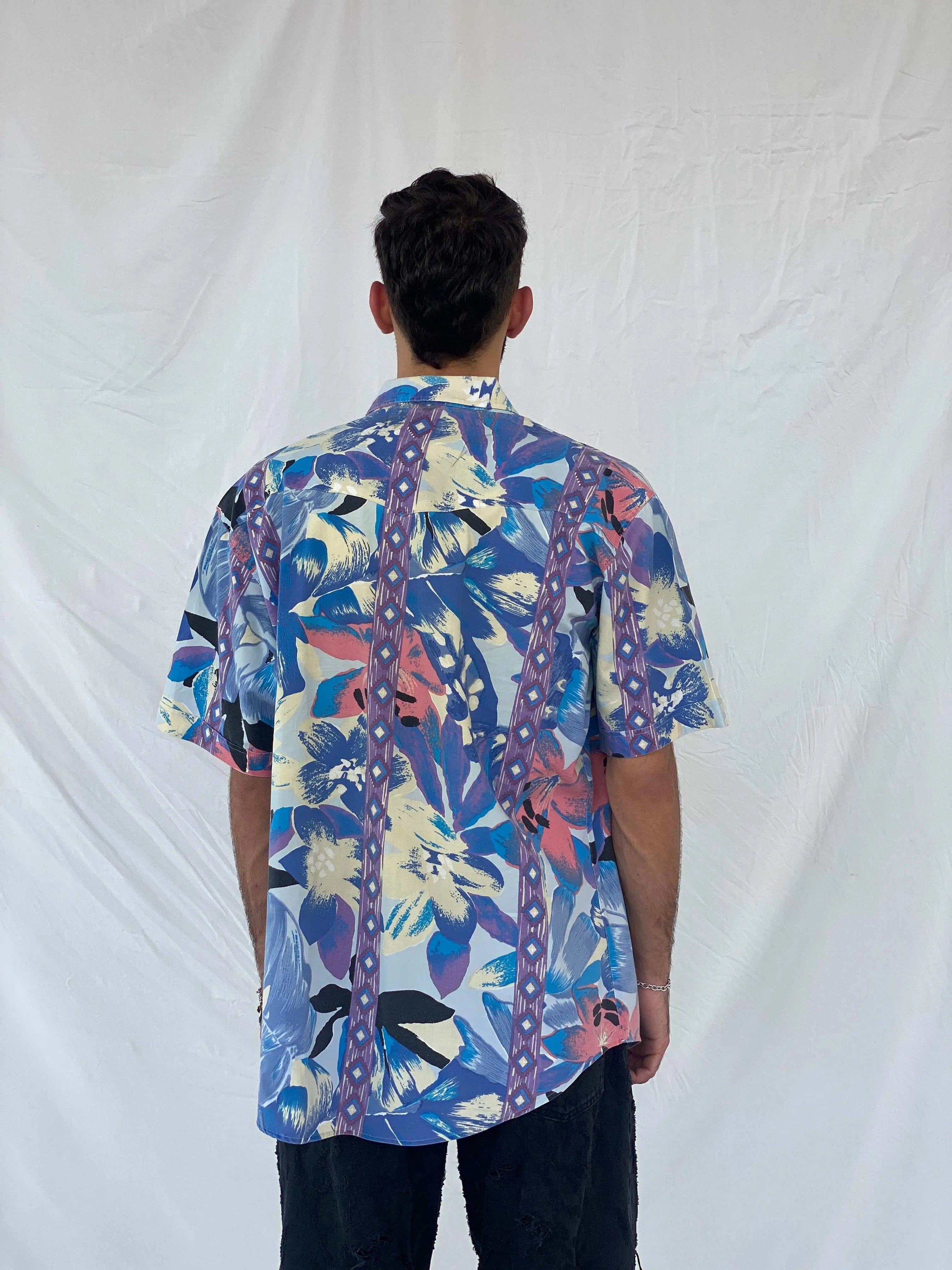 Vintage Rock Canyon Floral Printed Shirt Size XL - Balagan Vintage Half Sleeve Shirt 00s, 90s, Awsam, floral shirt, half sleeve shirt, printed shirt