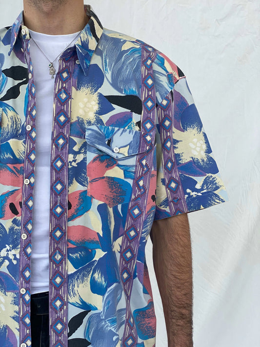 Vintage Rock Canyon Floral Printed Shirt Size XL - Balagan Vintage Half Sleeve Shirt 00s, 90s, Awsam, floral shirt, half sleeve shirt, printed shirt