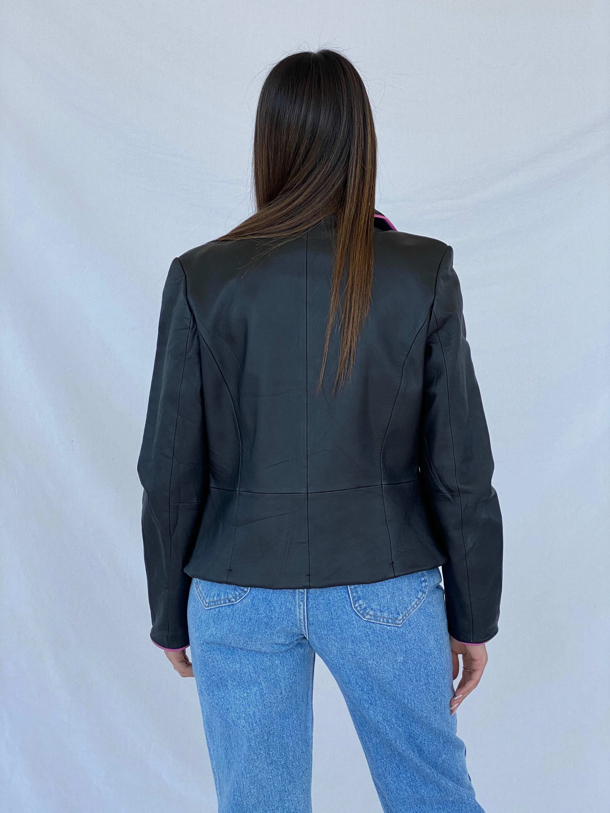 Vintage São Paulo Genuine Leather Blazer - Size M - Balagan Vintage Leather Jacket 90s, black leather, Juana, leather blazer, leather jacket, winter