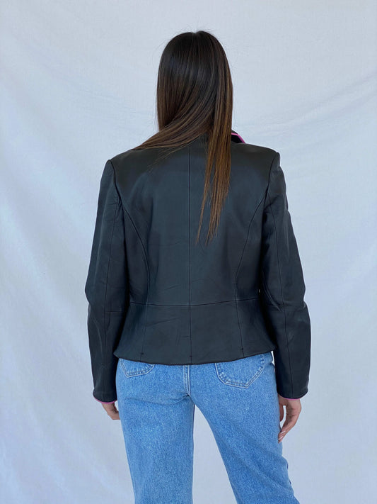 Vintage São Paulo Genuine Leather Blazer - Size M - Balagan Vintage Leather Jacket 90s, black leather, Juana, leather blazer, leather jacket, winter