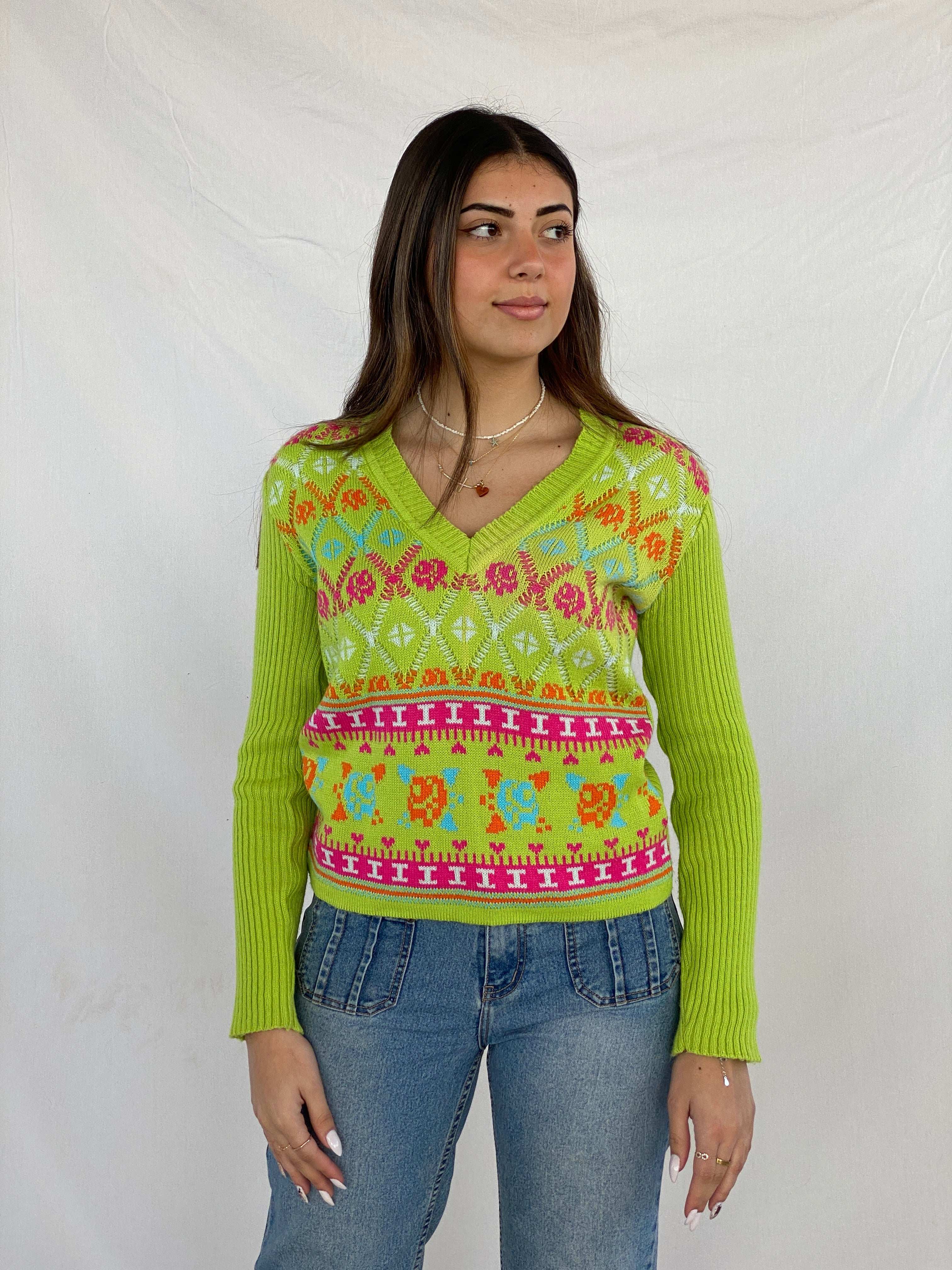 Vintage Sev-kut Collection Knitted Top - Balagan Vintage Full Sleeve Top 00s, 90s, Juana