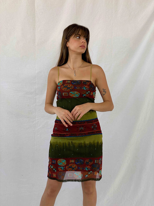 Vintage Sinéquanone Paris Printed Mini Dress - Balagan Vintage Mini Dress 00s, 90s, dress, Mini Dress, Mira