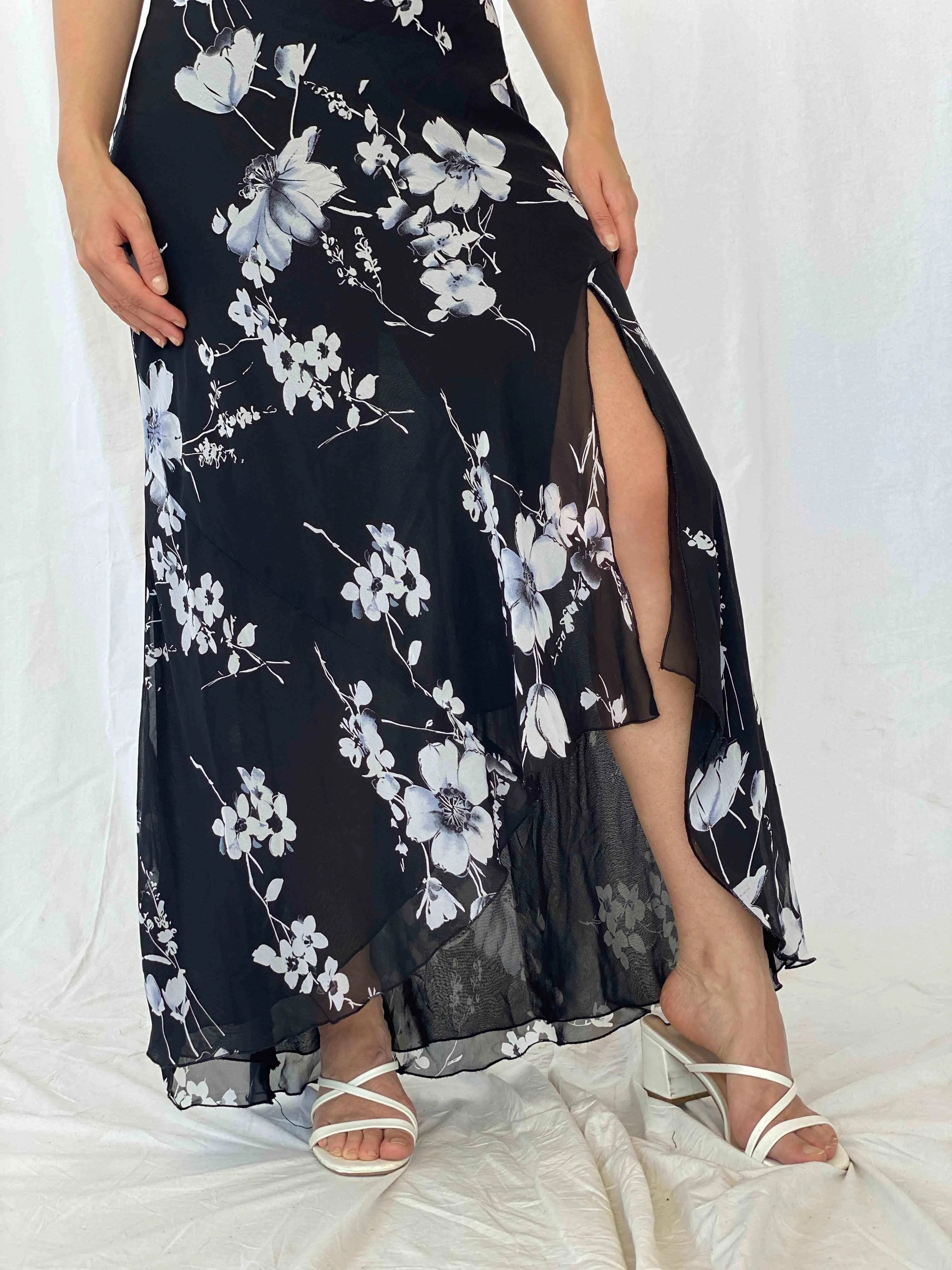 Vintage SYNDICATE Floral Gown - Balagan Vintage Evening Dress 90s dress, Batoul, black dress, floral, floral dress, formal, formal dress, Wedding Guest