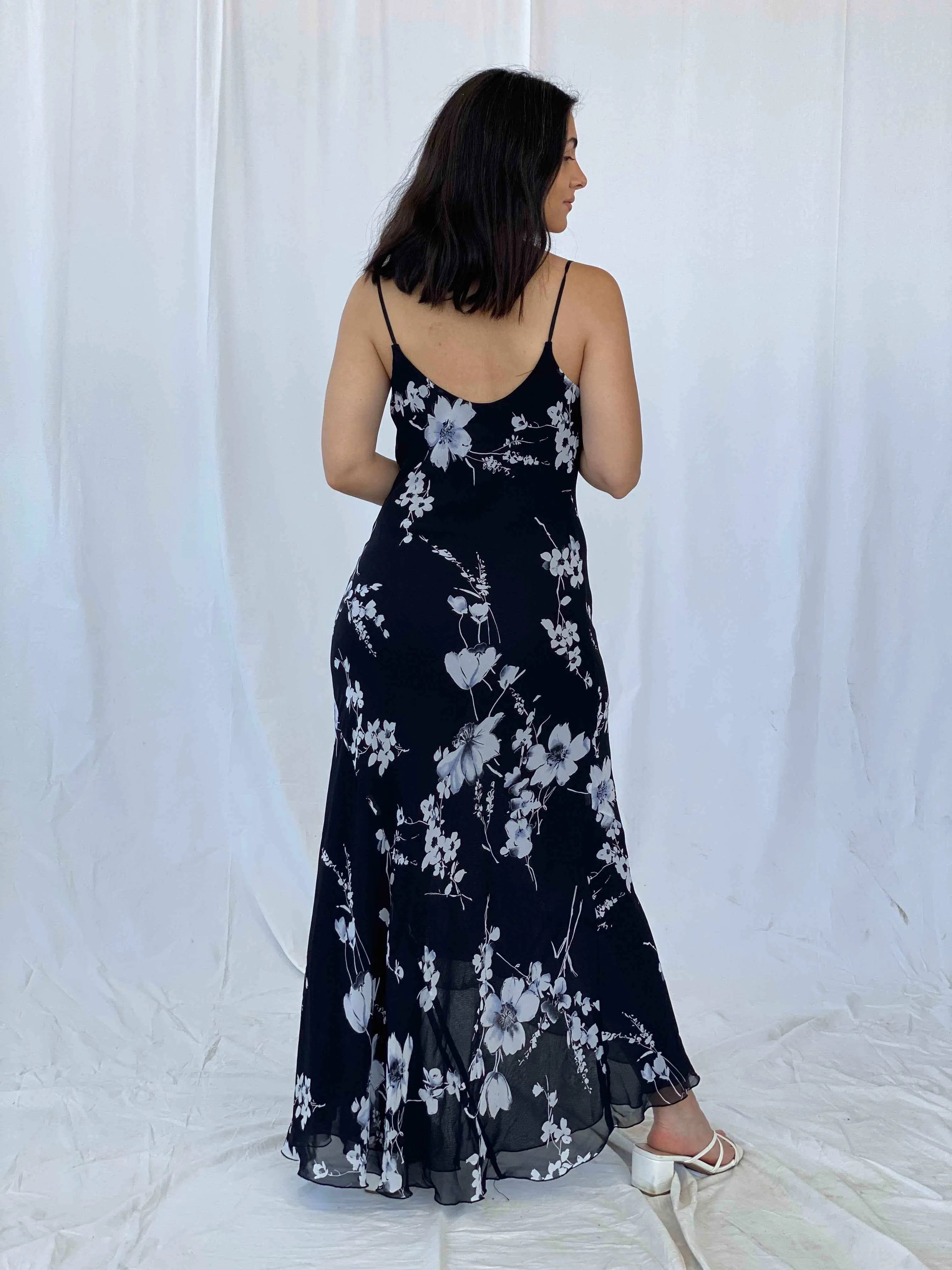 Vintage SYNDICATE Floral Gown - Balagan Vintage Evening Dress 90s dress, Batoul, black dress, floral, floral dress, formal, formal dress, Wedding Guest