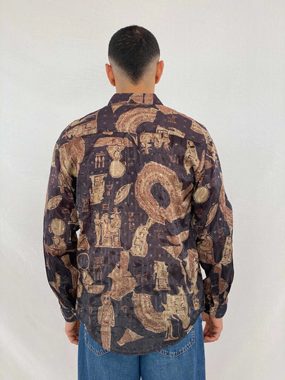 Vintage Thai Silk Collection Printed Full-Sleeve Shirt - Balagan Vintage Full Sleeve Shirt 90s, Abdullah, full sleeve shirt