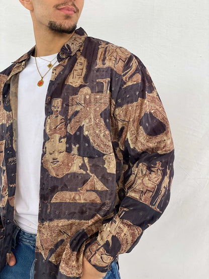 Vintage Thai Silk Collection Printed Full-Sleeve Shirt - Balagan Vintage Full Sleeve Shirt 90s, Abdullah, full sleeve shirt