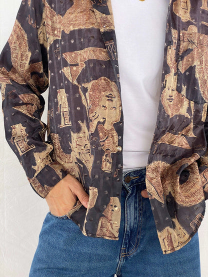 Vintage Thai Silk Collection Printed Full-Sleeve Shirt - Balagan Vintage Full Sleeve Shirt 90s, Abdullah, full sleeve shirt