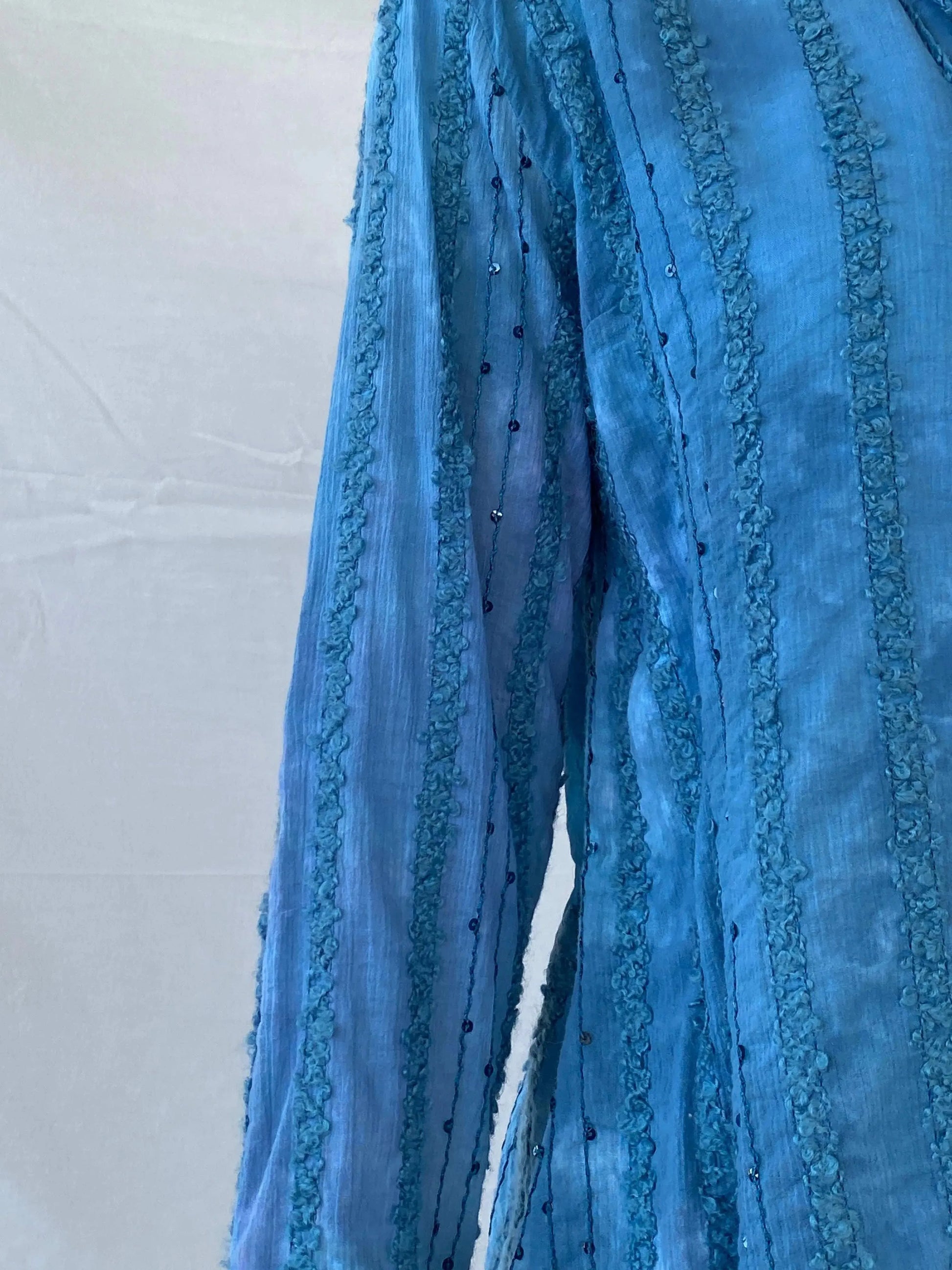 Vintage Tie-Dye Women’s Button Up Blue Sequin Cotton Shirt - M - Balagan Vintage Full Sleeve Shirt 90s, Deals, full sleeve shirt, Mira, Office core, winter