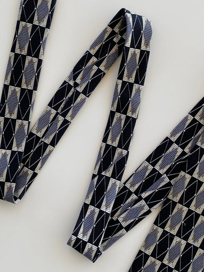 Vintage Tita Roni Abstract Geometric Print Men’s Neck Formal Tie - Balagan Vintage Ties geometric print, printed ties, tie, vintage, vintage ties