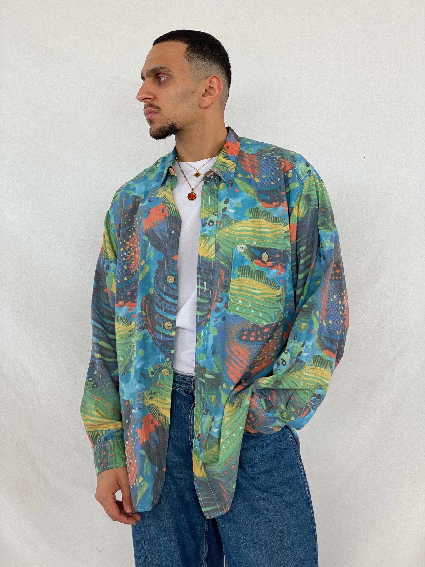 Vintage Tousles Deux Printed Full-Sleeve Shirt - Balagan Vintage Full Sleeve Shirt 90s, Abdullah, full sleeve shirt