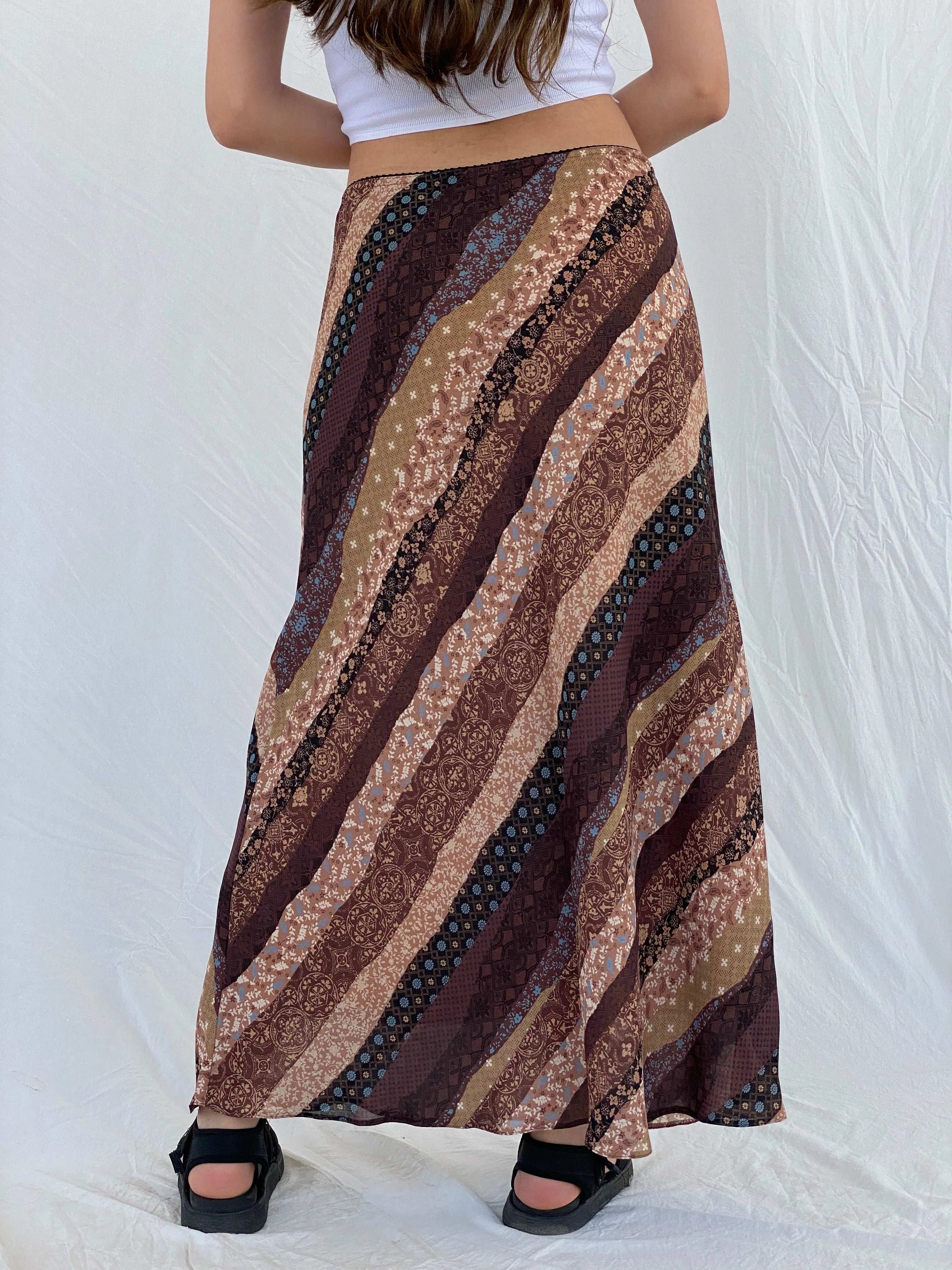 Vintage Votre Mode Brown Maxi Skirt - M/L - Balagan Vintage Maxi Skirt 90s, maxi skirt, Mira