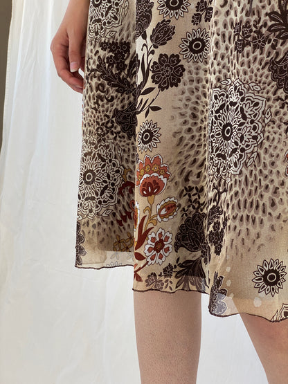 Vintage Xanaka Brown Floral Boho Paisley Print Midi Skirt - M - Balagan Vintage Midi Skirt animal print, Ayah, Boho, floral, floral skirt, maxi skirt, NEW IN, winter