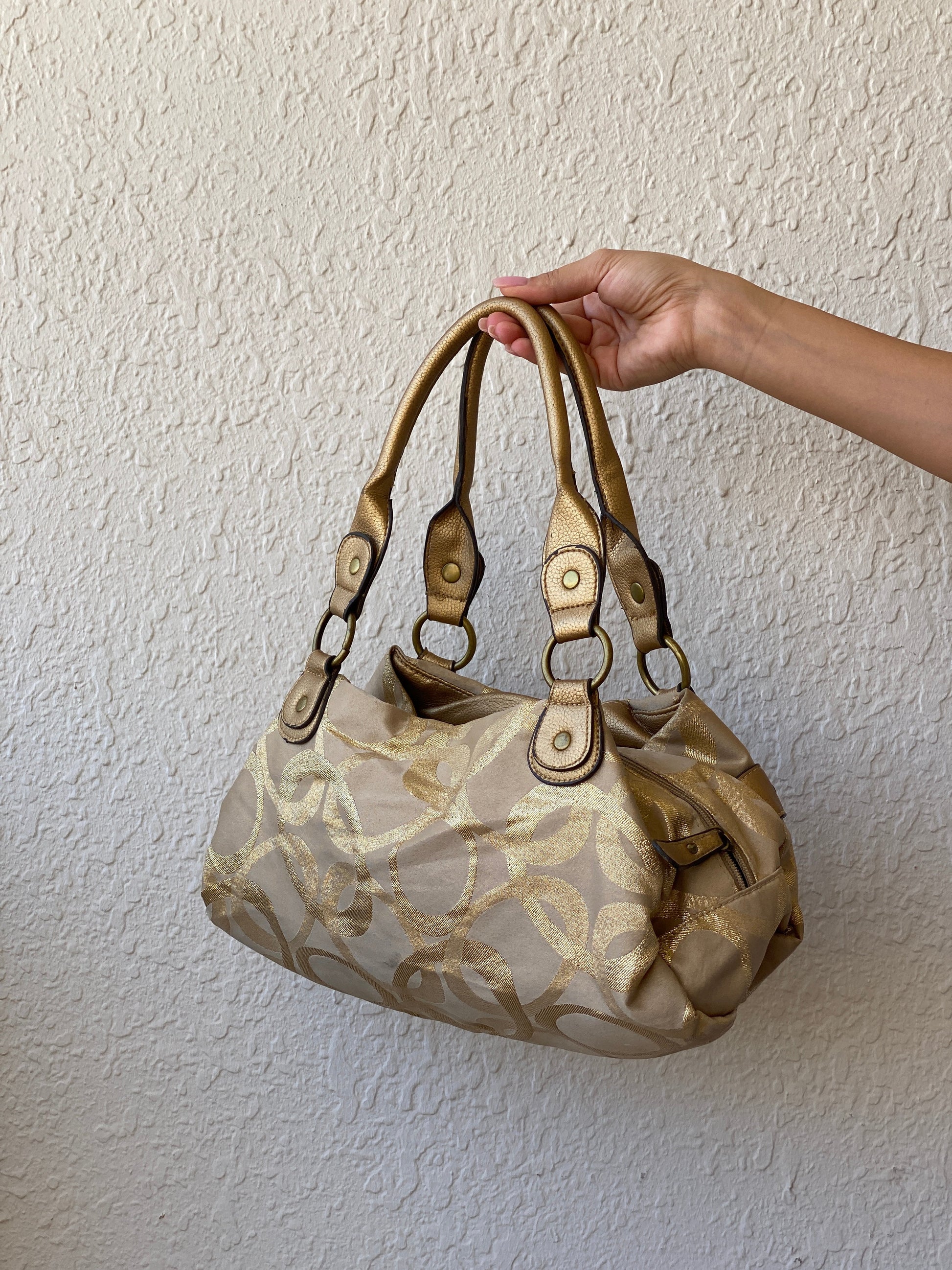 Vintage Y2K 00s Rosetti Gold Hobo Shoulder Bag - Balagan Vintage Shoulder Bag 00s, 90s, bag, NEW IN, shoulder bag, summer, Y2K