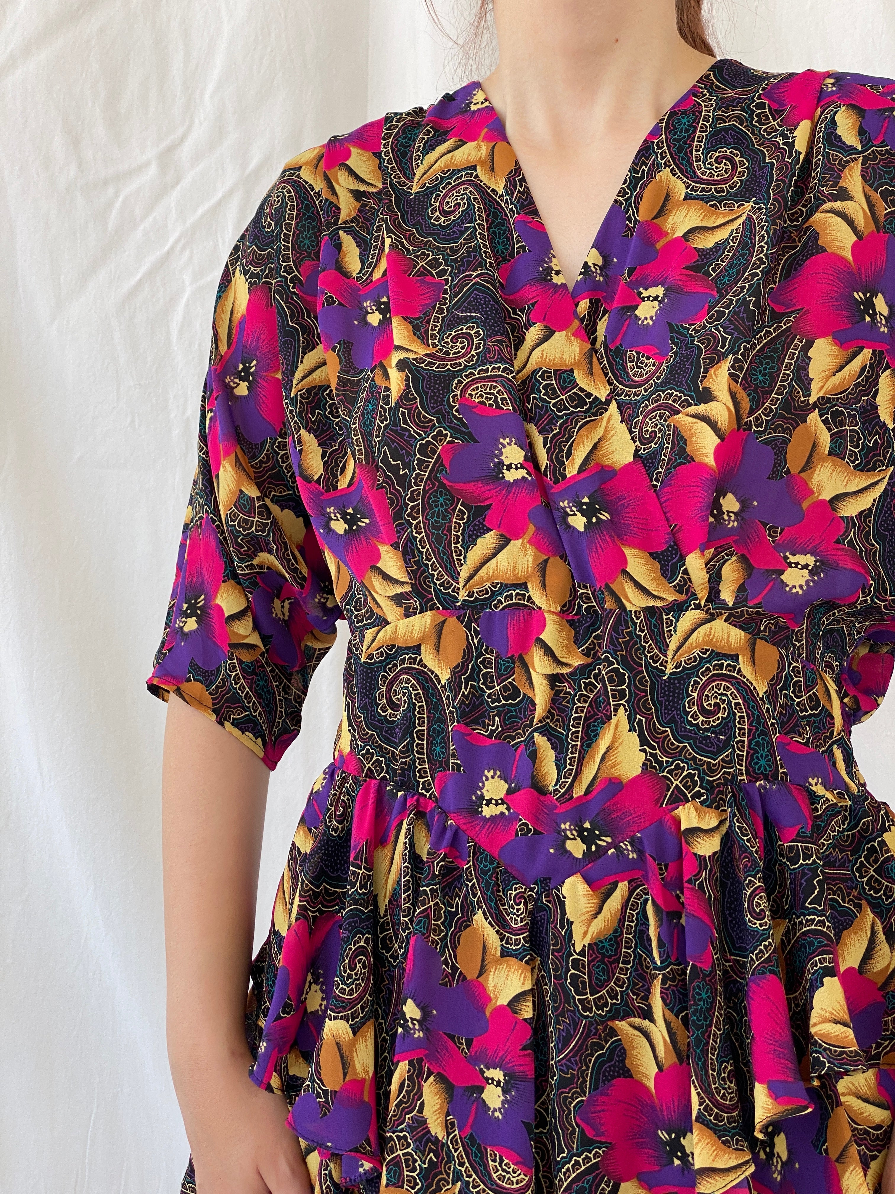 Vintage Y2K After Dark By Dorothy Perkins Midi Floral Dress - L - Balagan Vintage Midi Dress 90s, Ayah, dress, midi dress, Wedding Guest