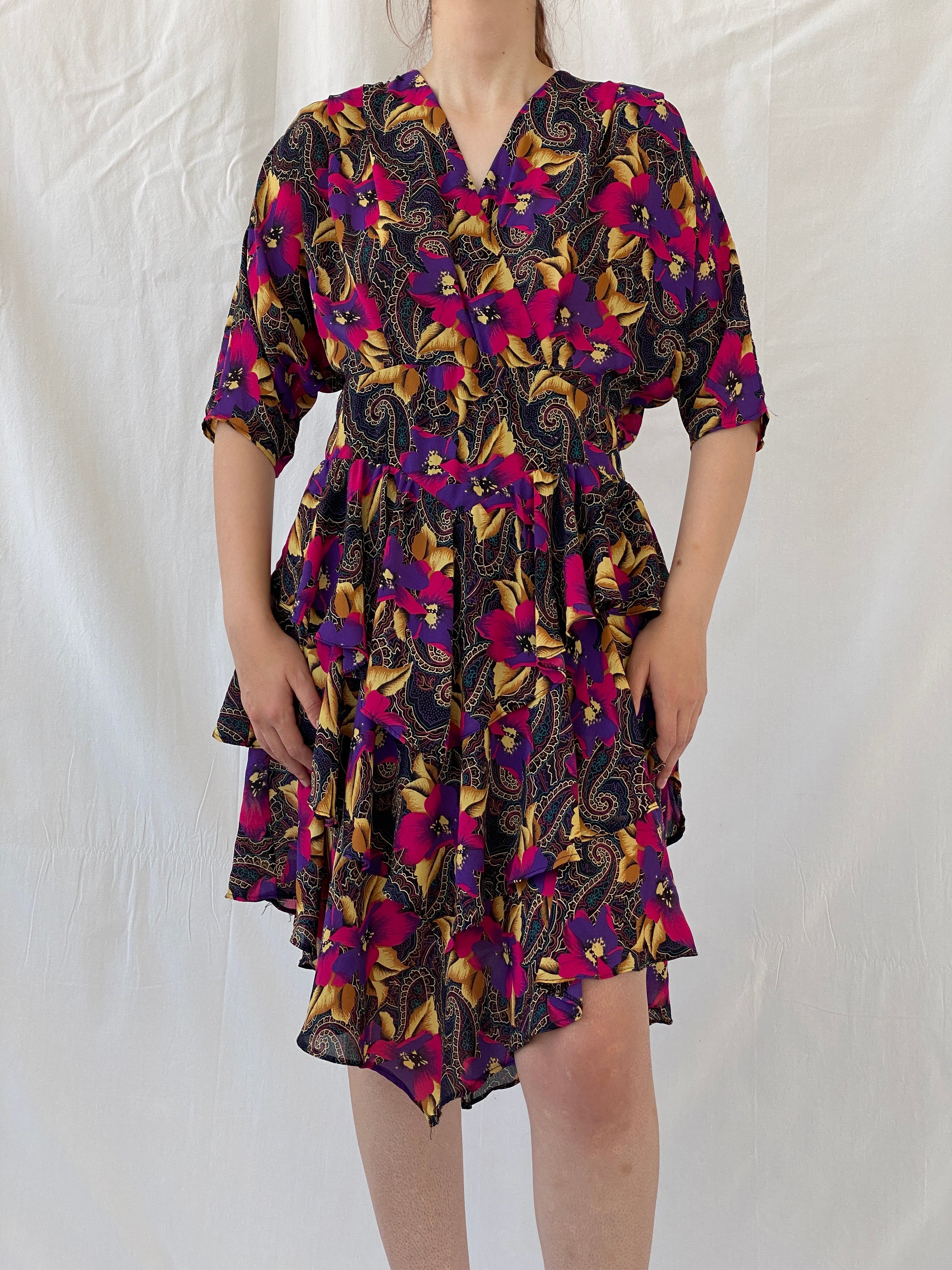 Vintage Y2K After Dark By Dorothy Perkins Midi Floral Dress - L - Balagan Vintage Midi Dress 90s, Ayah, dress, midi dress, Wedding Guest