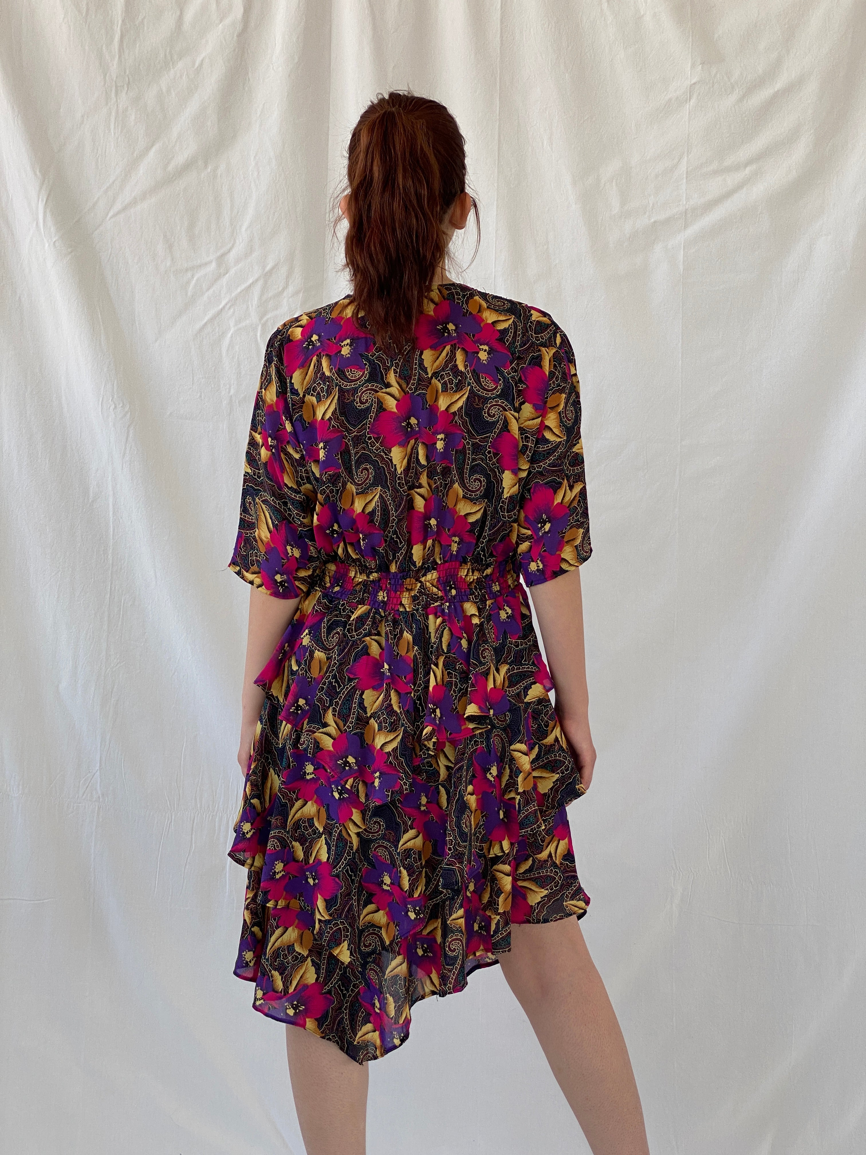Vintage Y2K After Dark By Dorothy Perkins Midi Floral Dress - L - Balagan Vintage Midi Dress 90s, Ayah, dress, midi dress, Wedding Guest