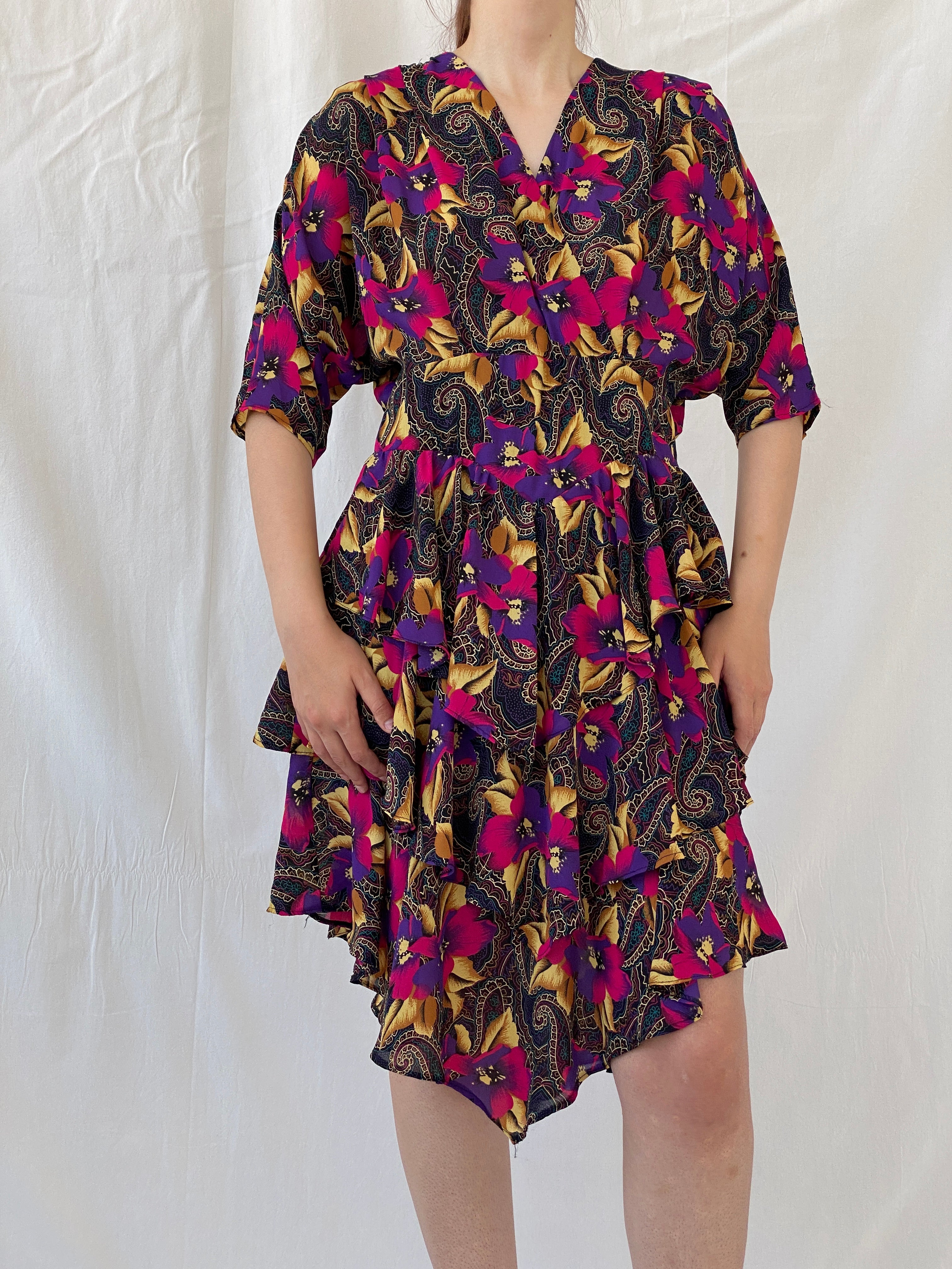 Vintage Y2K After Dark By Dorothy Perkins Midi Floral Dress - L - Balagan Vintage Midi Dress 90s, Ayah, dress, midi dress, Wedding Guest