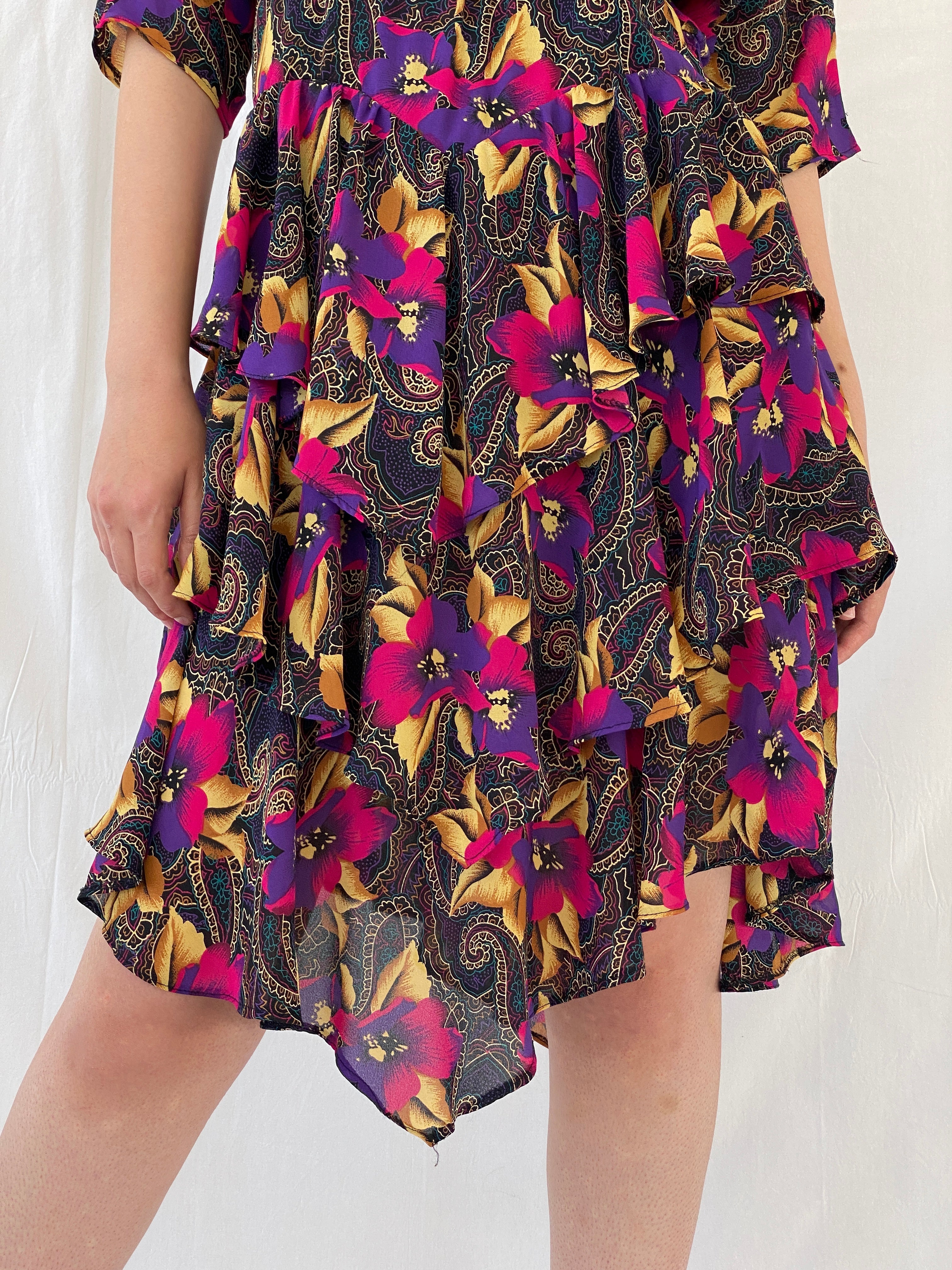 Vintage Y2K After Dark By Dorothy Perkins Midi Floral Dress - L - Balagan Vintage Midi Dress 90s, Ayah, dress, midi dress, Wedding Guest