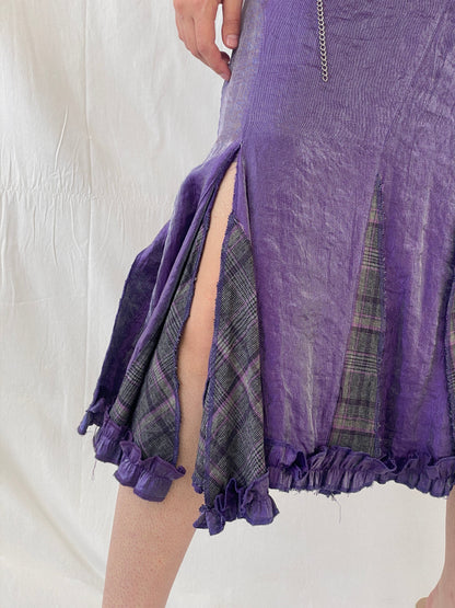 Vintage Y2K Alvina Whimsy Goth Metallic Purple Midaxi Women’s Skirt - M - Balagan Vintage Midi Skirt 00s, Ayah, midi skirt, skirt, women skirt