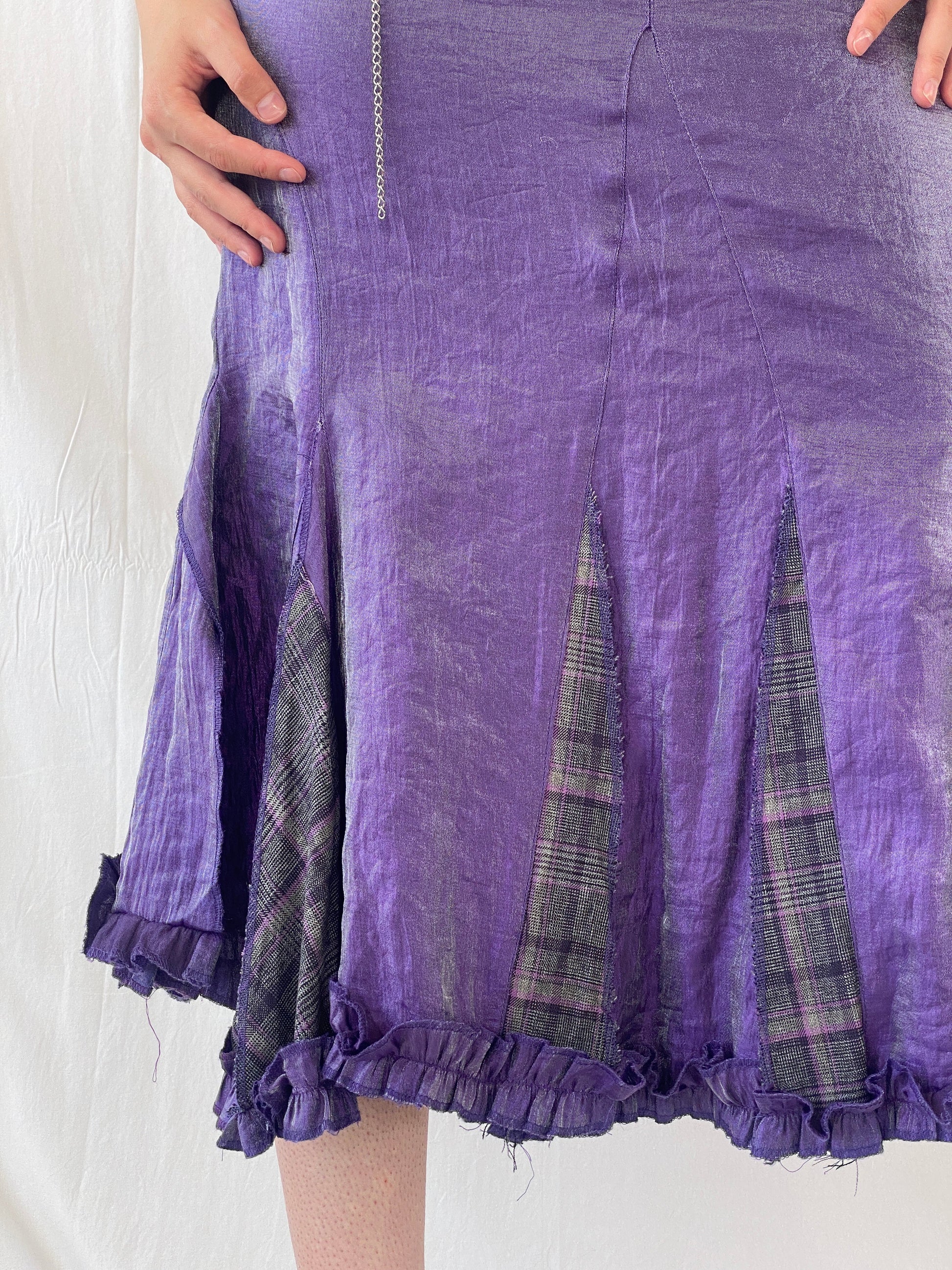 Vintage Y2K Alvina Whimsy Goth Metallic Purple Midaxi Women’s Skirt - M - Balagan Vintage Midi Skirt 00s, Ayah, midi skirt, skirt, women skirt