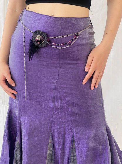 Vintage Y2K Alvina Whimsy Goth Metallic Purple Midaxi Women’s Skirt - M - Balagan Vintage Midi Skirt 00s, Ayah, midi skirt, skirt, women skirt