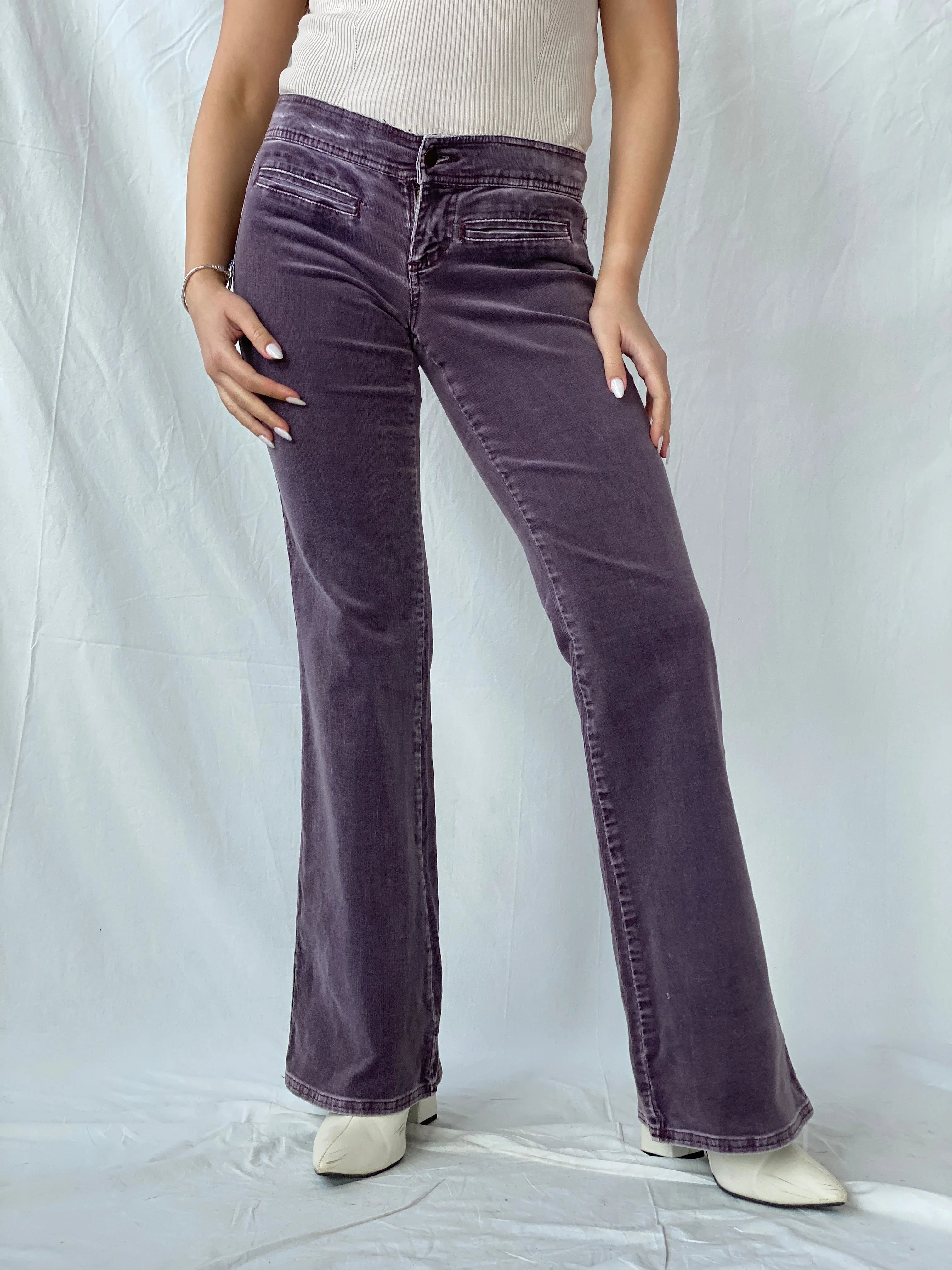 Vintage Y2K ARDEN B. Purple Low Rise Flared Corduroy Pants - 36EUR - Balagan Vintage Corduroy Pants 00s, corduroy, corduroy pants, Fatima, low rise, vintage pants, winter