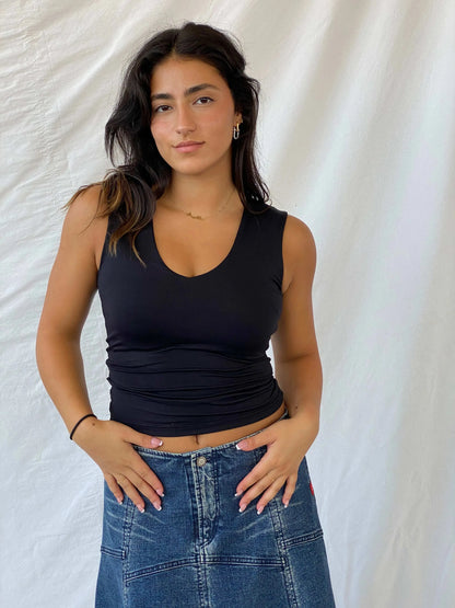 Vintage Y2K Authentic Basic Black Top - M - Balagan Vintage Sleeveless Top 00s, Lana, summer