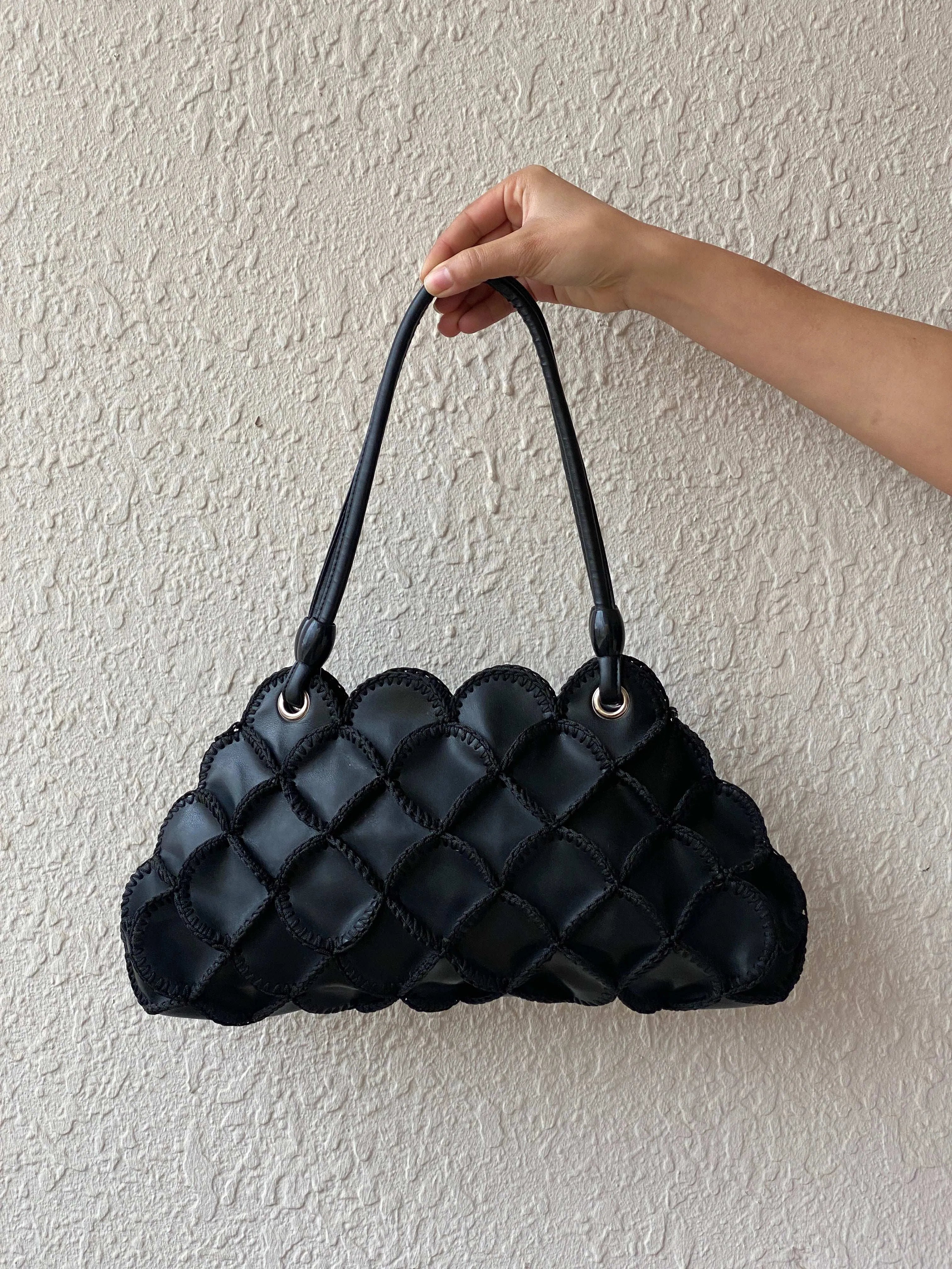Vintage Y2K Black Shoulder Bag - Balagan Vintage Bags 00s, shoulder bag