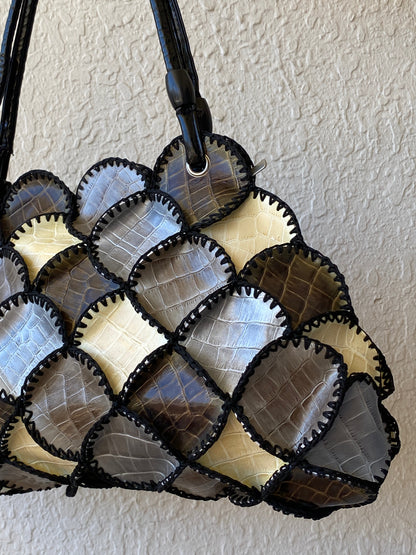 Vintage Y2K Boho Crochet Faux Snake Leather Patchwork Shoulder Bag - Balagan Vintage Shoulder Bag 00s, 90s, bag, NEW IN, patchwork, shoulder bag, Y2K