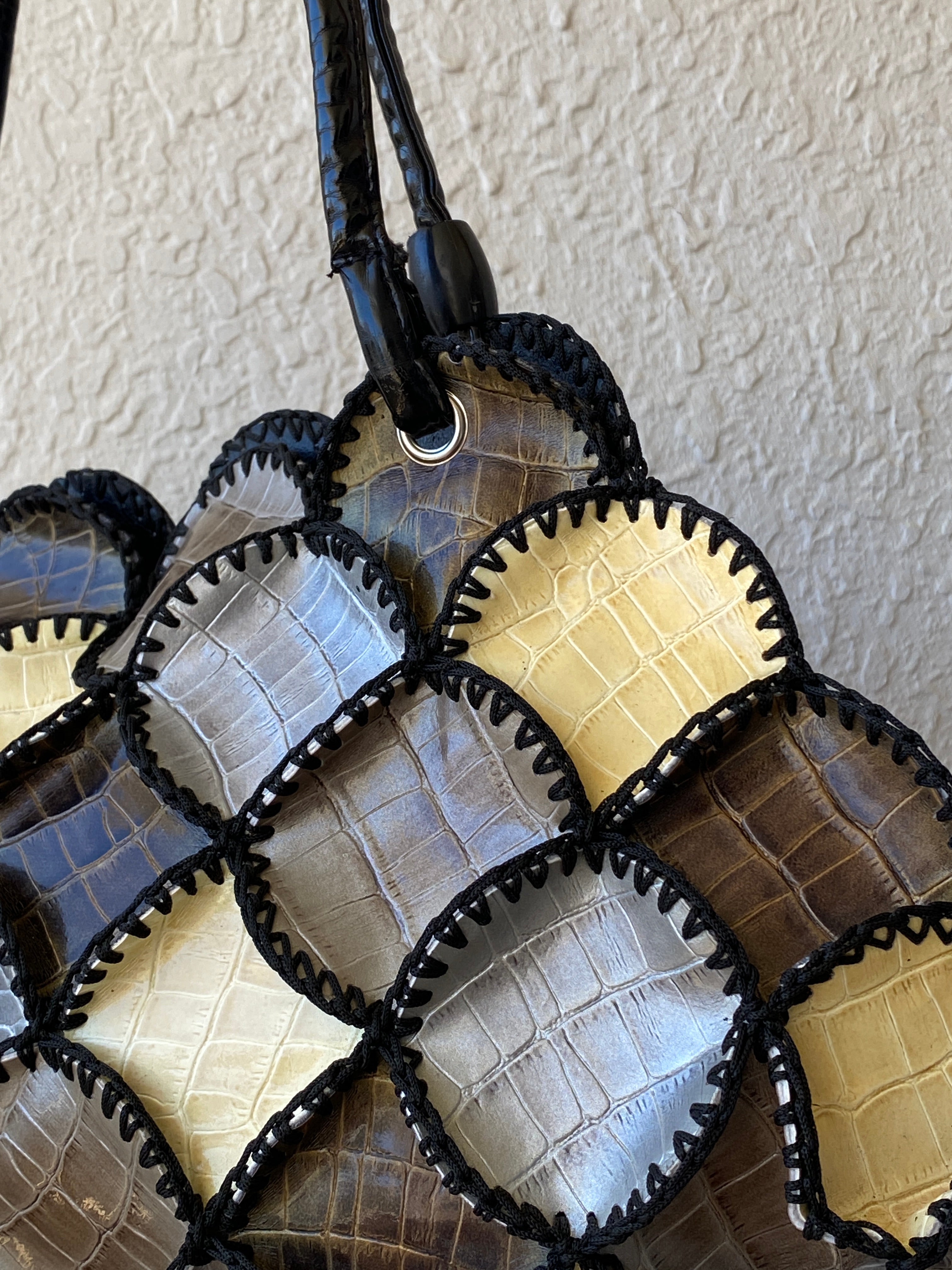 Vintage Y2K Boho Crochet Faux Snake Leather Patchwork Shoulder Bag - Balagan Vintage Shoulder Bag 00s, 90s, bag, NEW IN, patchwork, shoulder bag, Y2K