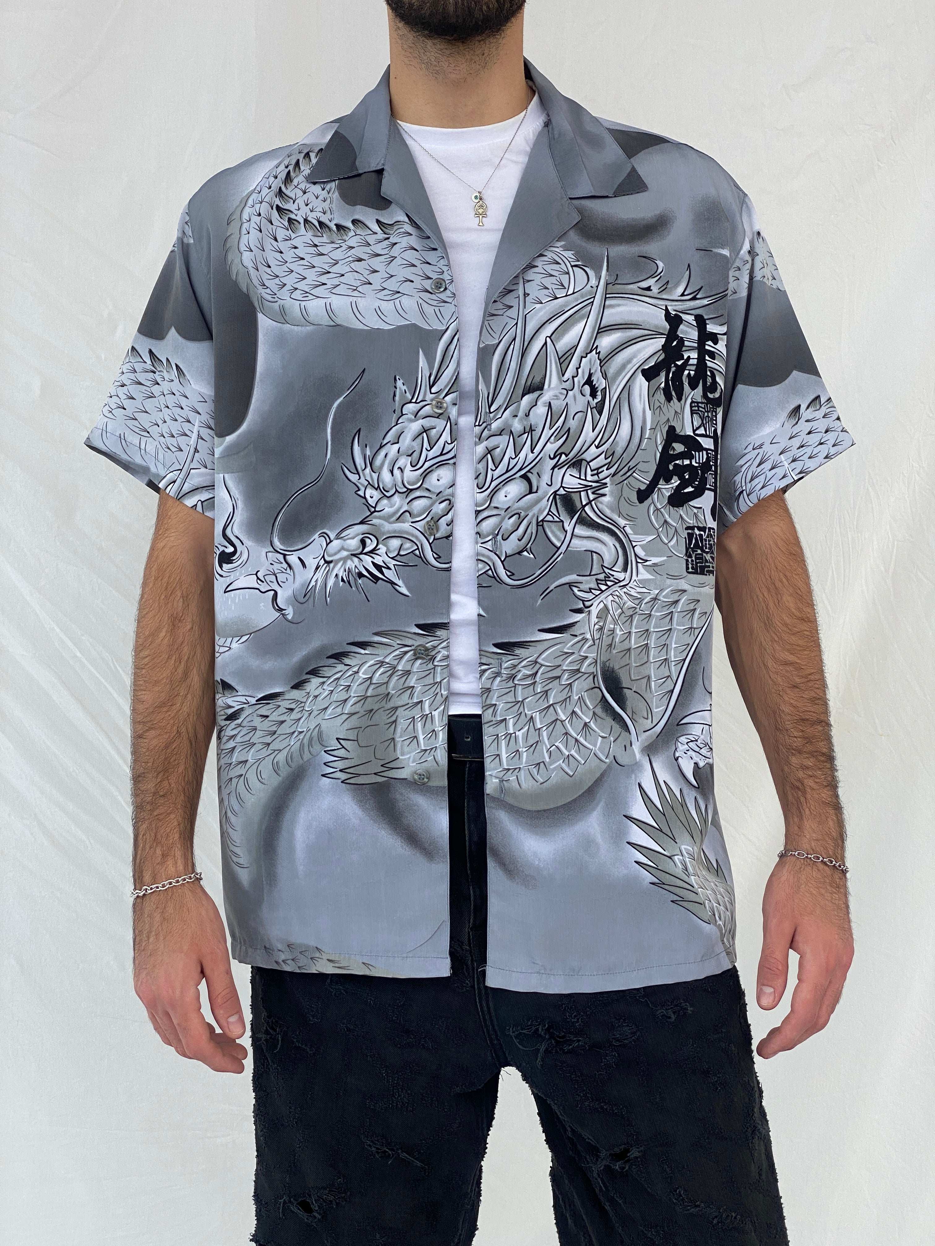 Vintage Y2K Brother Dragon Anime Shirt - M - Balagan Vintage Half Sleeve Shirt 00s, 90s, Awsam, half sleeve shirt, printed shirt