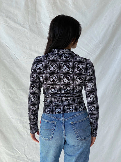 Vintage Y2K Button Up Psychedelic Print Full Sleeve Shirt - M - Balagan Vintage Full Sleeve Shirt 00s, full sleeve shirt, Lana, summer