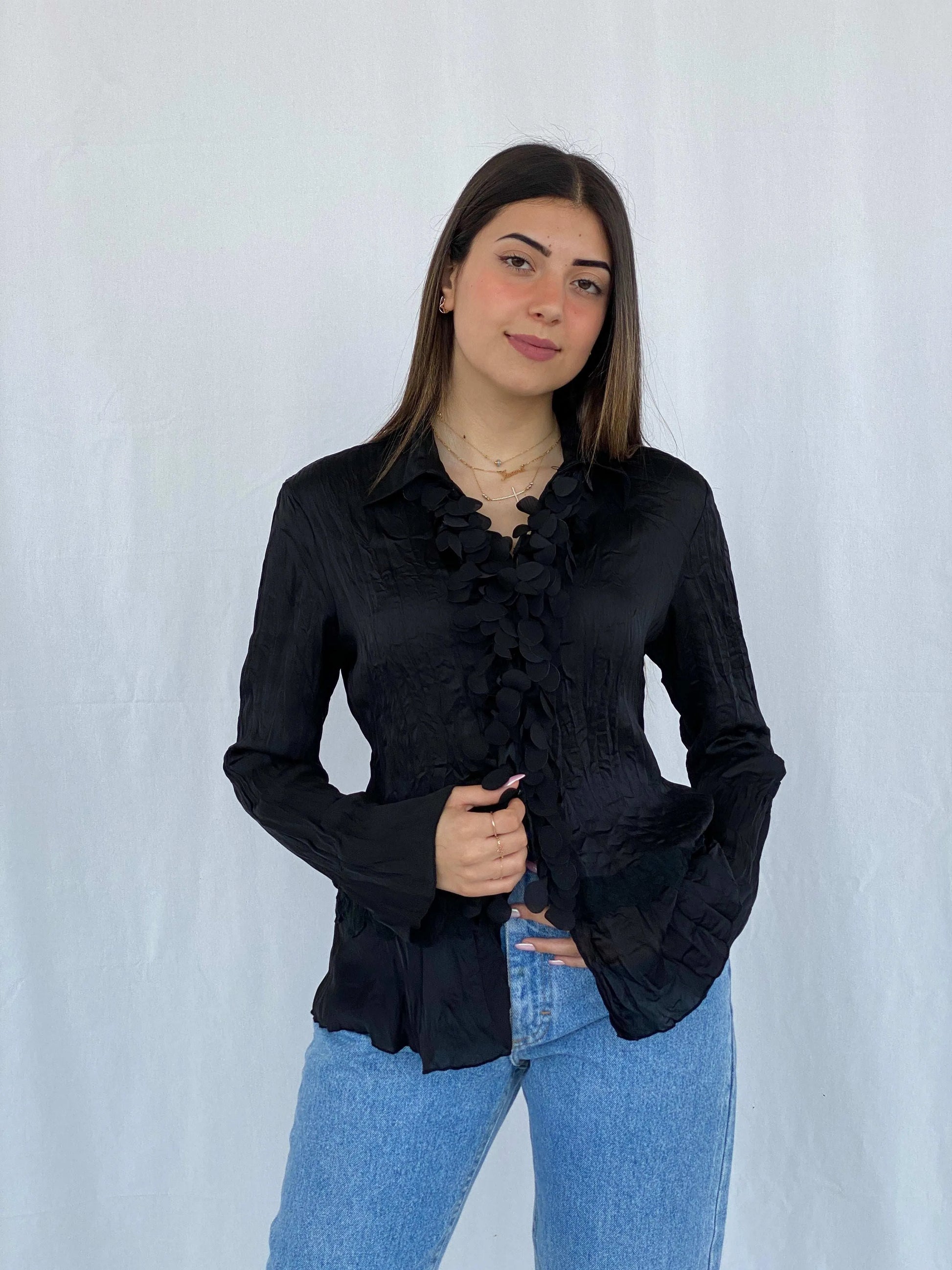 Vintage Y2K Homy Black Cardigan Size L - Balagan Vintage Sheer Top 00s, Juana, sheer, summer