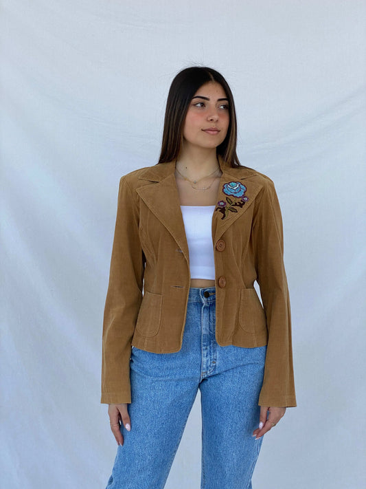 Vintage Y2K La Belle Corduroy Blazer - Size M - Balagan Vintage Blazer 90s, corduroy, corduroy blazer, full sleeve blazer, Juana, winter
