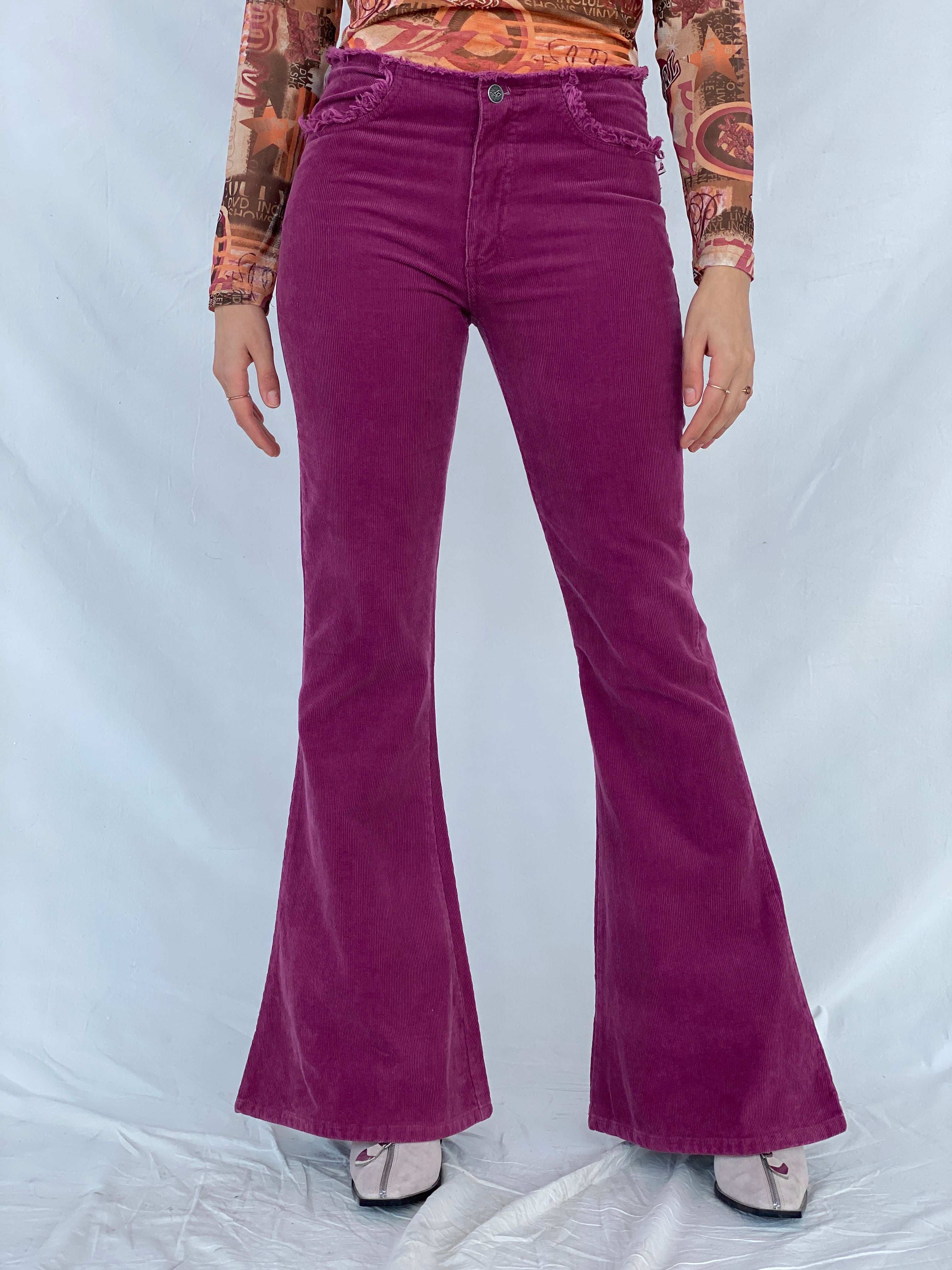 Vintage Y2K Lost Girl Flare Pants - Balagan Vintage 00s, corduroy pants, Mira