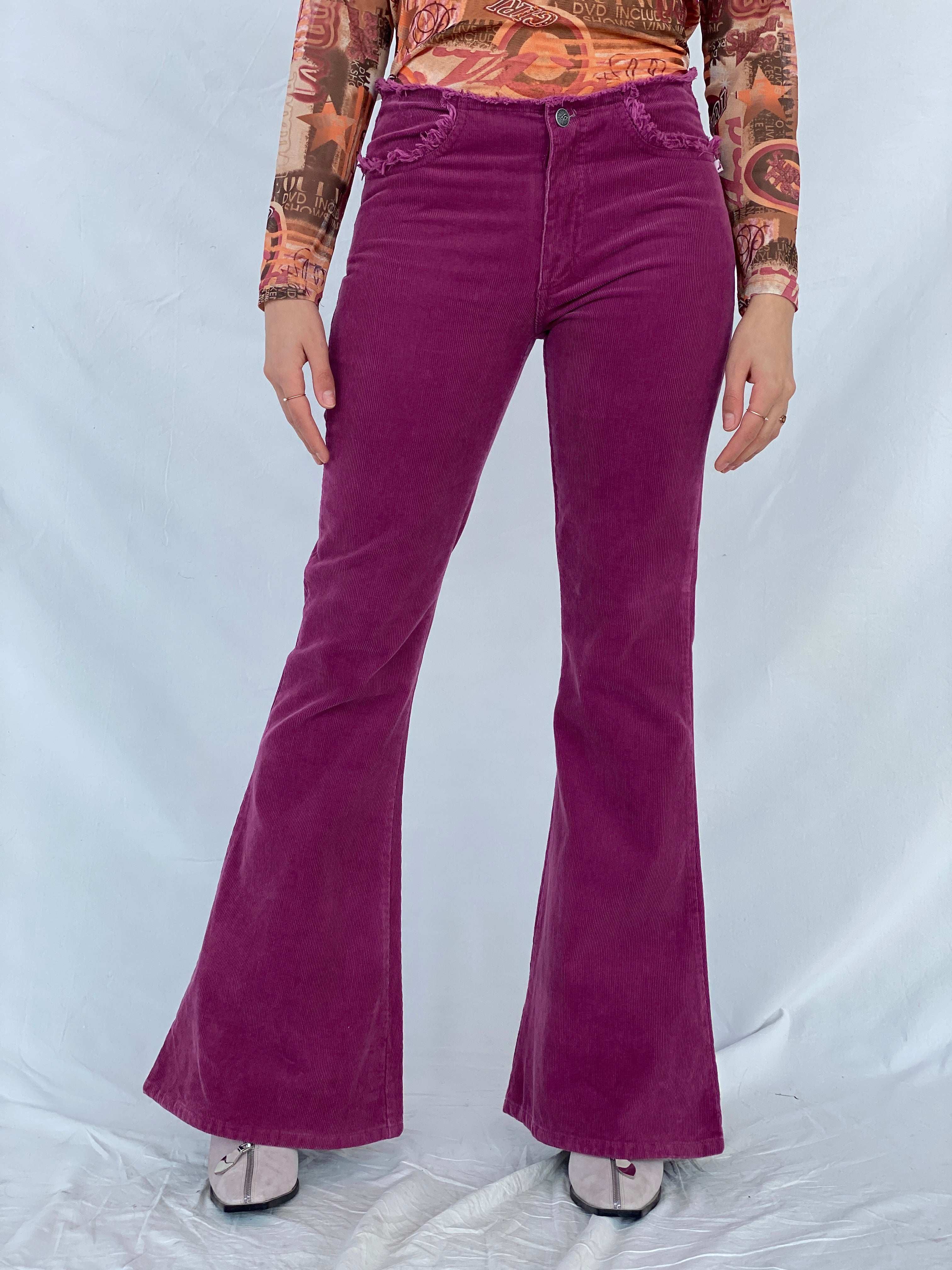 Vintage Y2K Lost Girl Flare Pants - Balagan Vintage 00s, corduroy pants, Mira