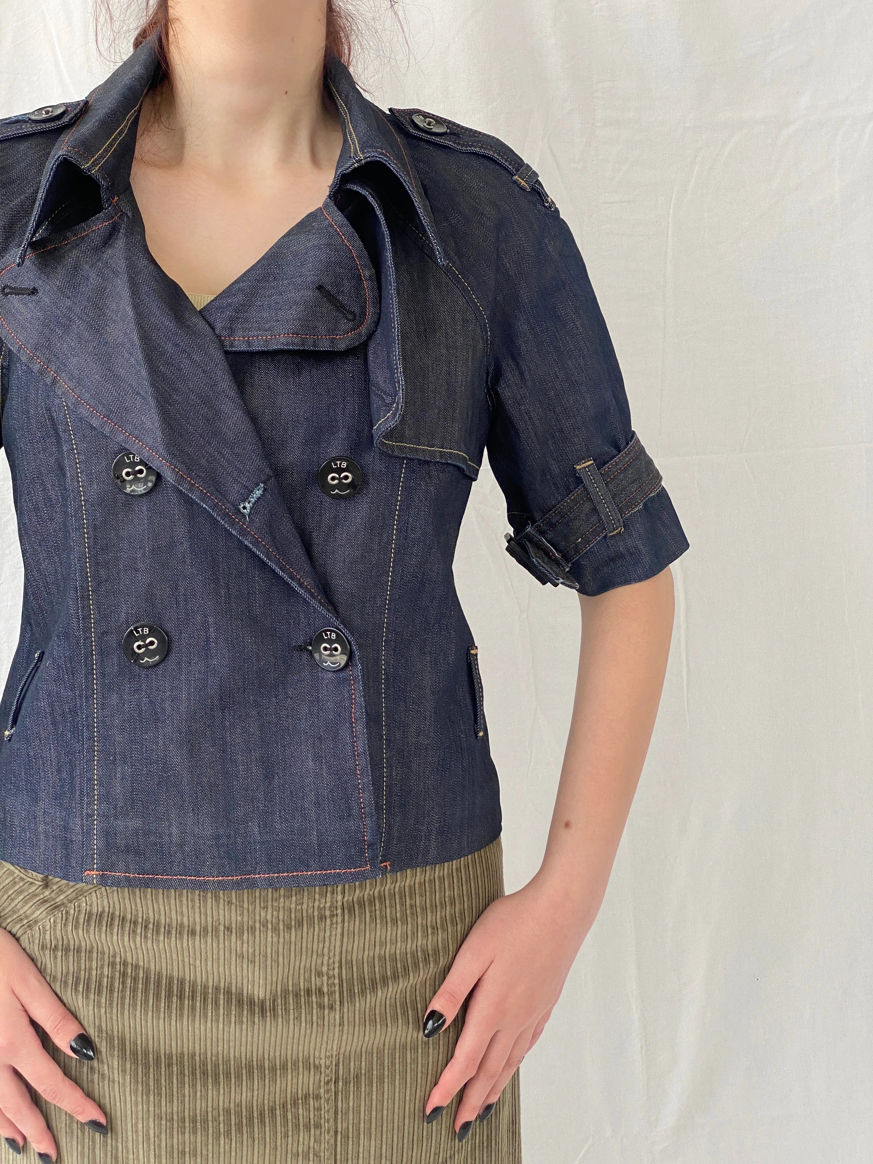 Vintage Y2K LTB Little Big Half Sleeve Denim Jacket - M - Balagan Vintage Jacket 00s, Ayah, Coats&Jackets, denim, denim jacket, Women's Denim Jackets