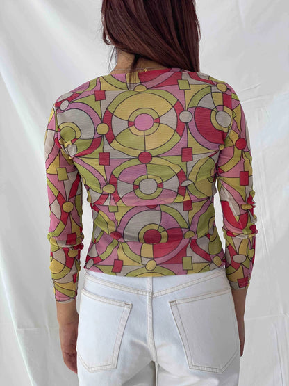 Vintage Y2K Printed Mesh Top - Balagan Vintage Mesh Top 00s, 90s, Deals, mesh, mesh top, Taima