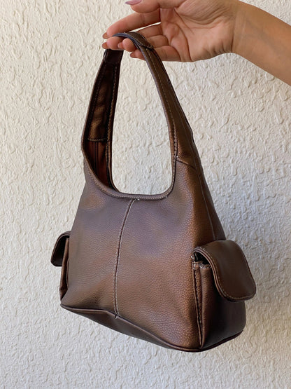 Vintage Y2K Seville Metallic Brown Shoulder Bag - Balagan Vintage Shoulder Bag 00s, bag, handbag, shoulder bag