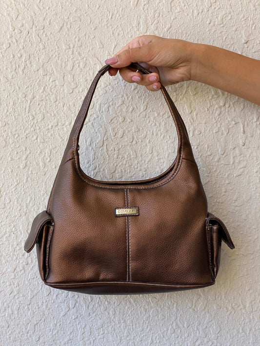 Vintage Y2K Seville Metallic Brown Shoulder Bag - Balagan Vintage Shoulder Bag 00s, bag, handbag, shoulder bag